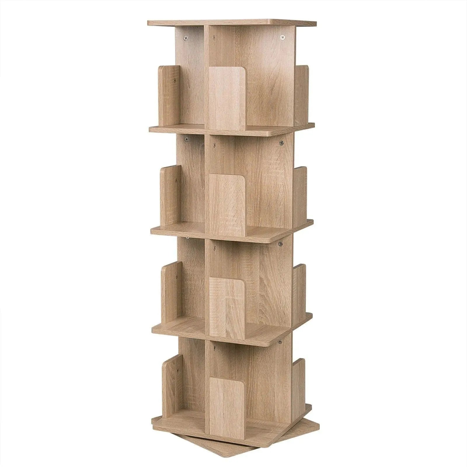 Feronza® 360° Draaiende Boekenkast – MDF Vloerkast met 3 Niveaus (39x39x97 cm) - Feronza