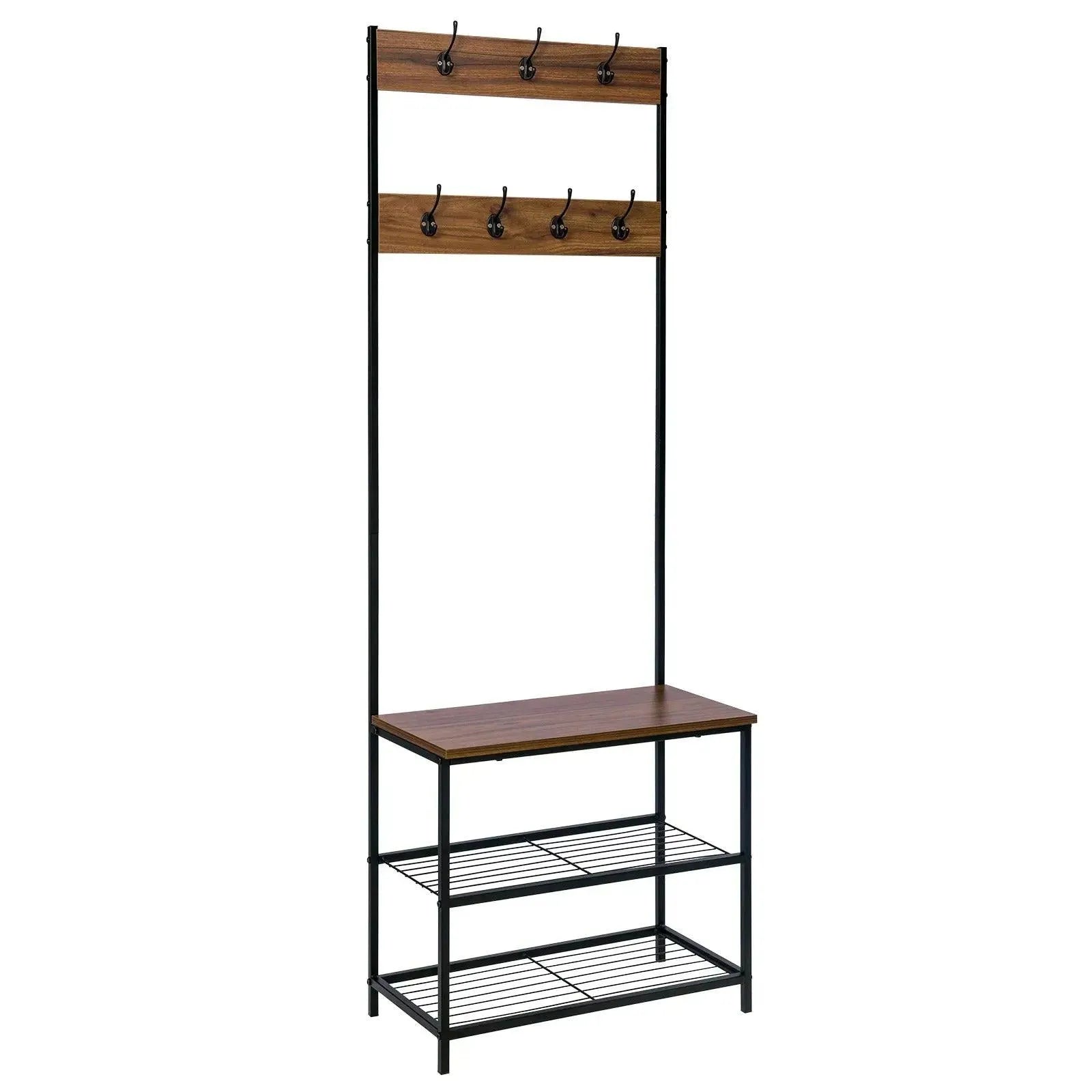 Feronza® Kledingstandaard met 7 Haken en Hangrek - Kledingrek, Schoenenrek en Organizer voor Thuis en Slaapkamer - Feronza
