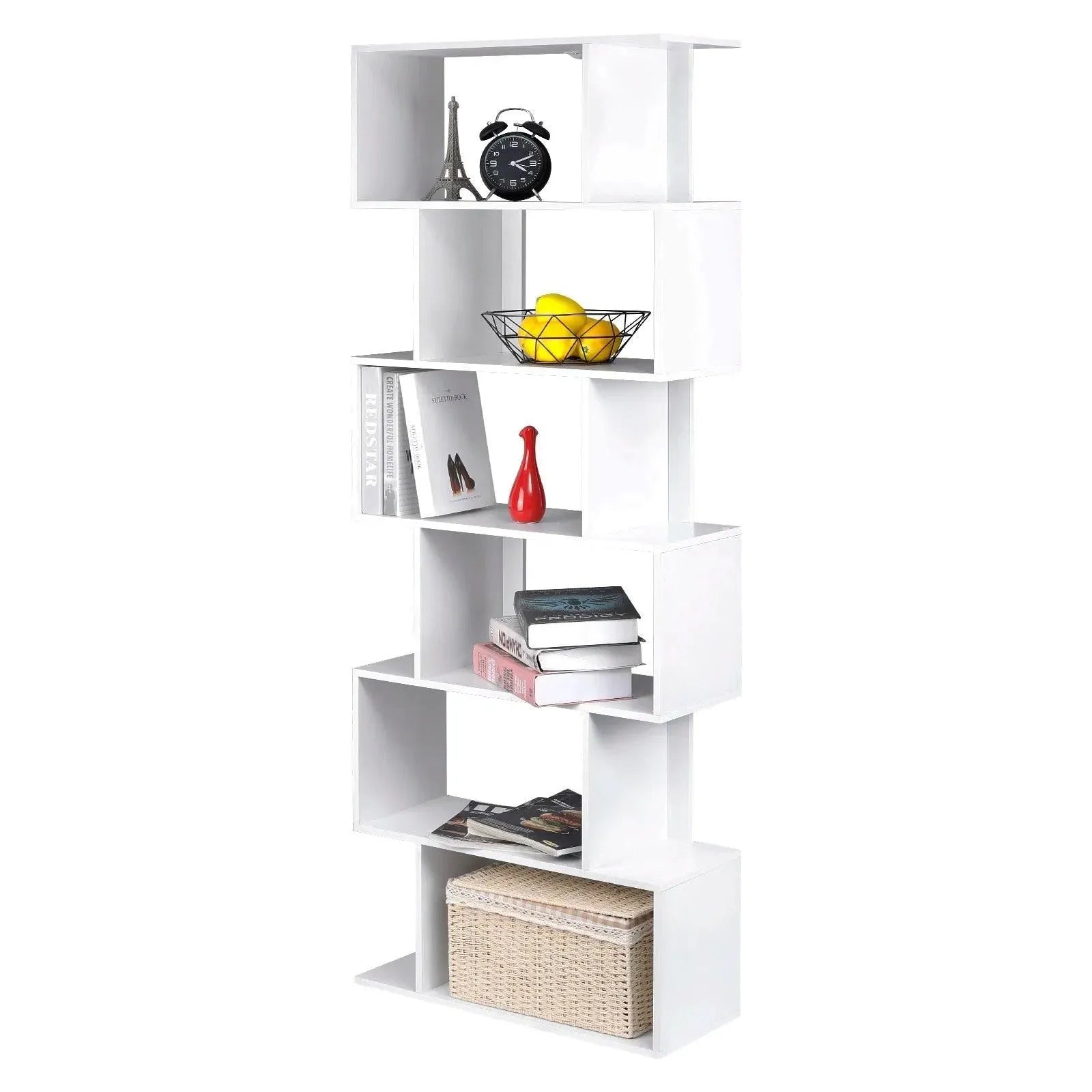 Feronza® Moderne Boekenkast – 6 Opslagcubes, Vrijstaand, Hoog, voor Woonkamer, Slaapkamer en Kantoor - Feronza