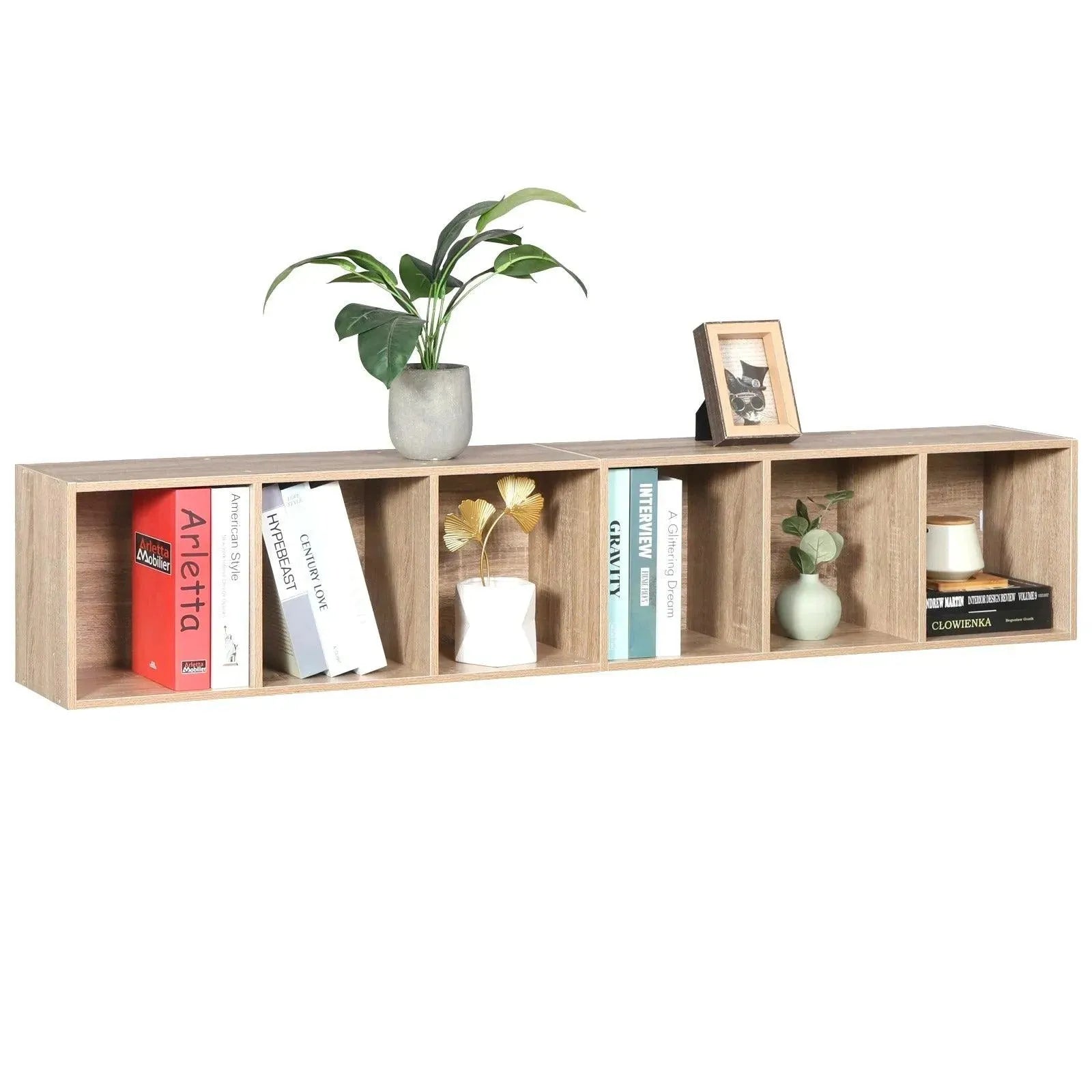 Feronza® Moderne MDF Boekenkast met 6 Vakken 30x23,5x158,4 cm voor Kantoor, Woonkamer, Lees- en Studiekamer - Feronza