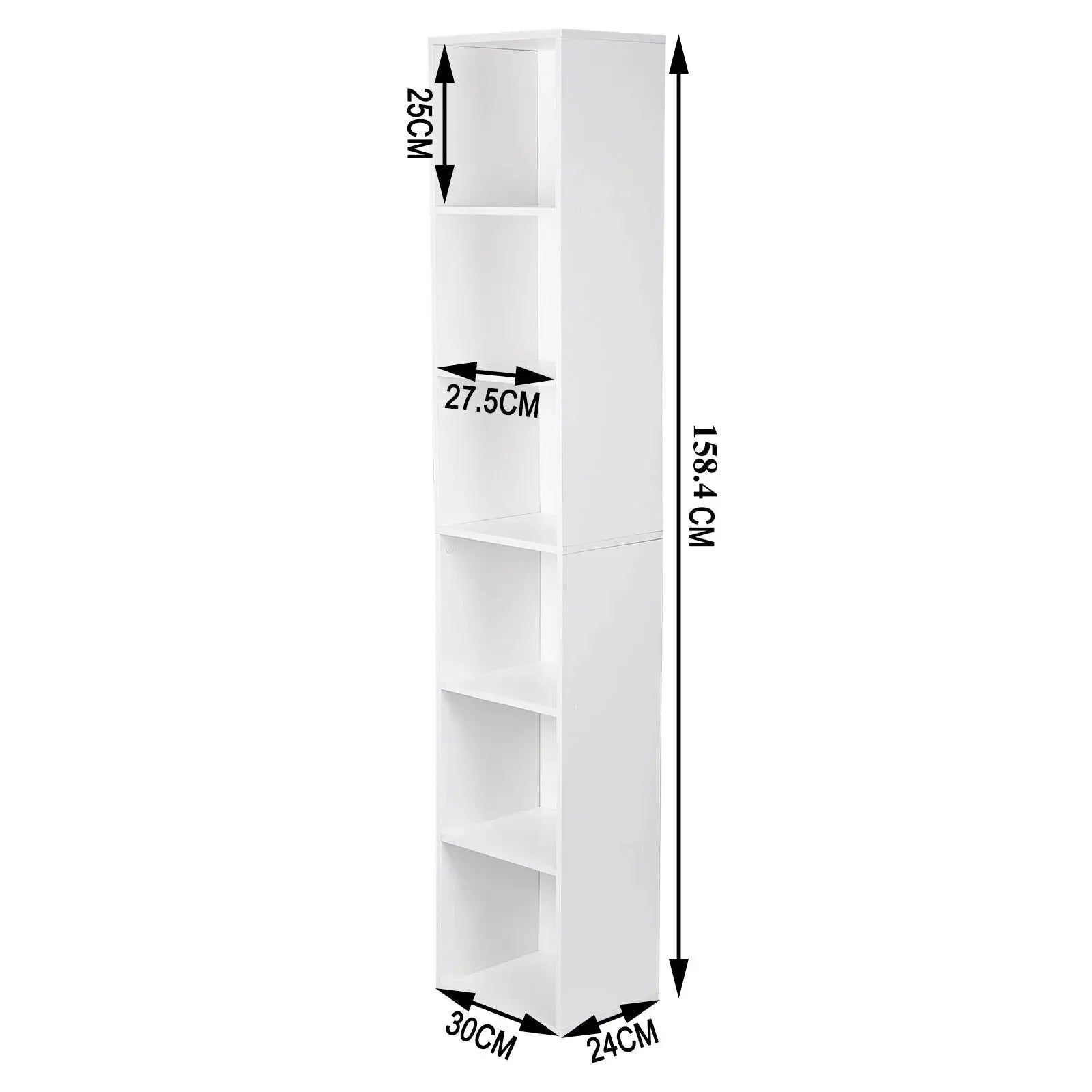 Feronza® Moderne MDF Boekenkast met 6 Vakken 30x23,5x158,4 cm voor Kantoor, Woonkamer, Lees- en Studiekamer - Feronza