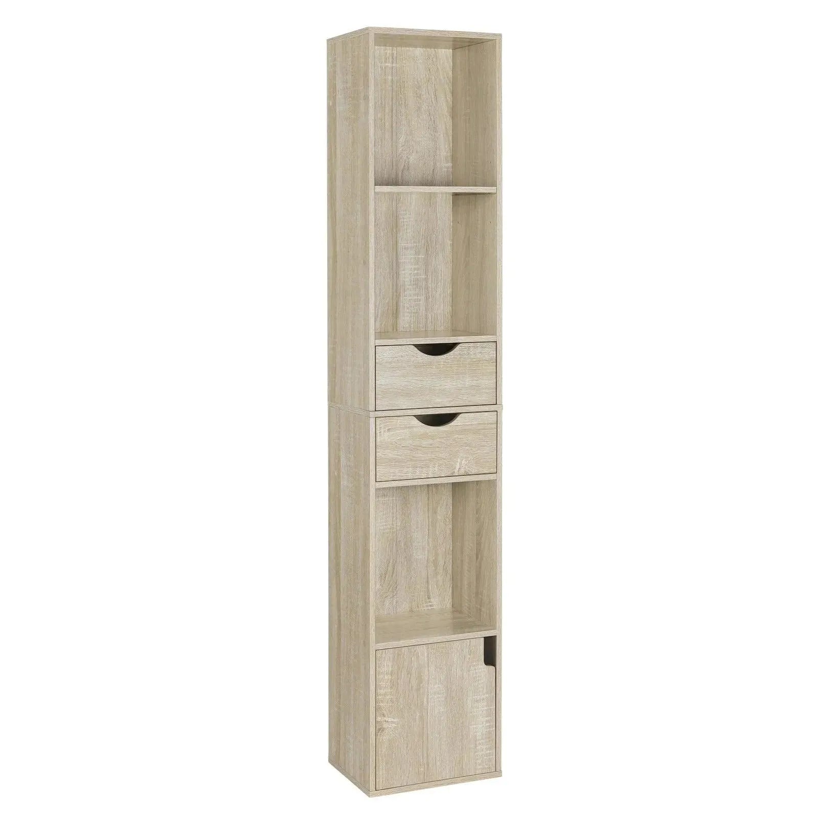 Feronza® Staande Boekenkast met Laden en Deur | 30x158x24 cm Opbergkast voor Woonkamer & Kantoor Decor - Feronza