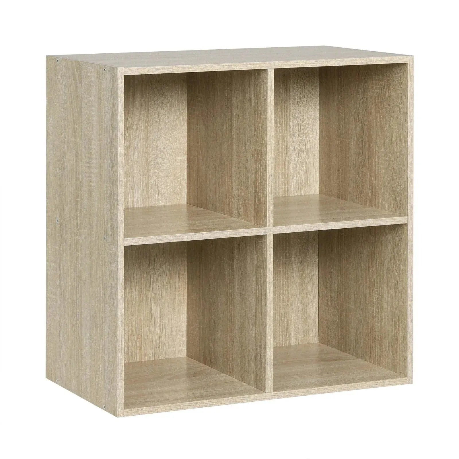 Feronza® Wit Boekenkast met 4 Opbergvakken | Houten Kubusplanken voor Slaapkamer, Woonkamer & Kinderkamer - Feronza