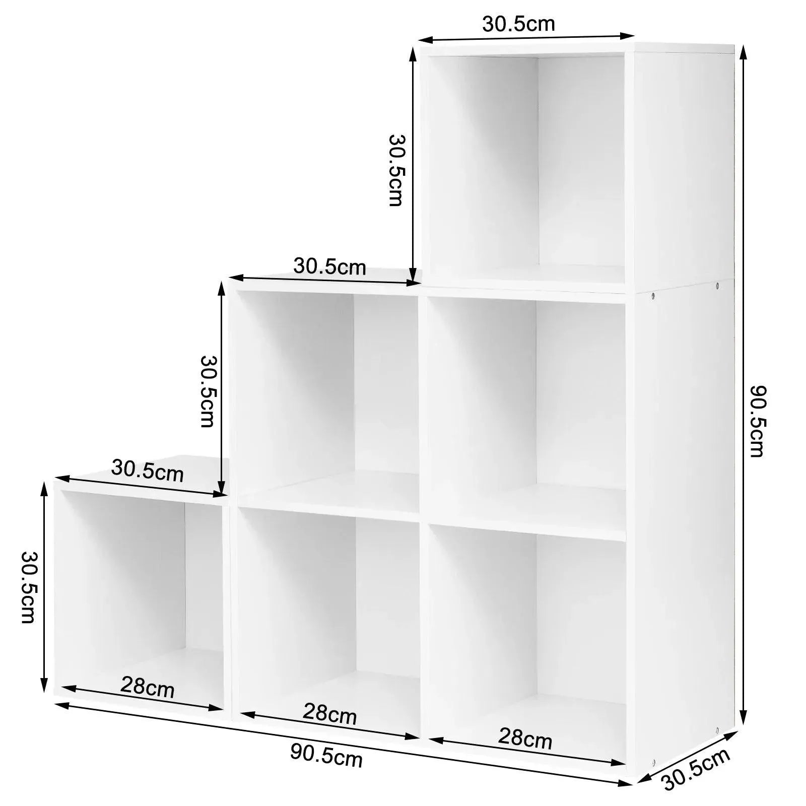 Feronza® Witte Boekenkast met 6 Vakken | Staande Display Kubusplank voor Woonkamer, Slaapkamer & Hal - Feronza