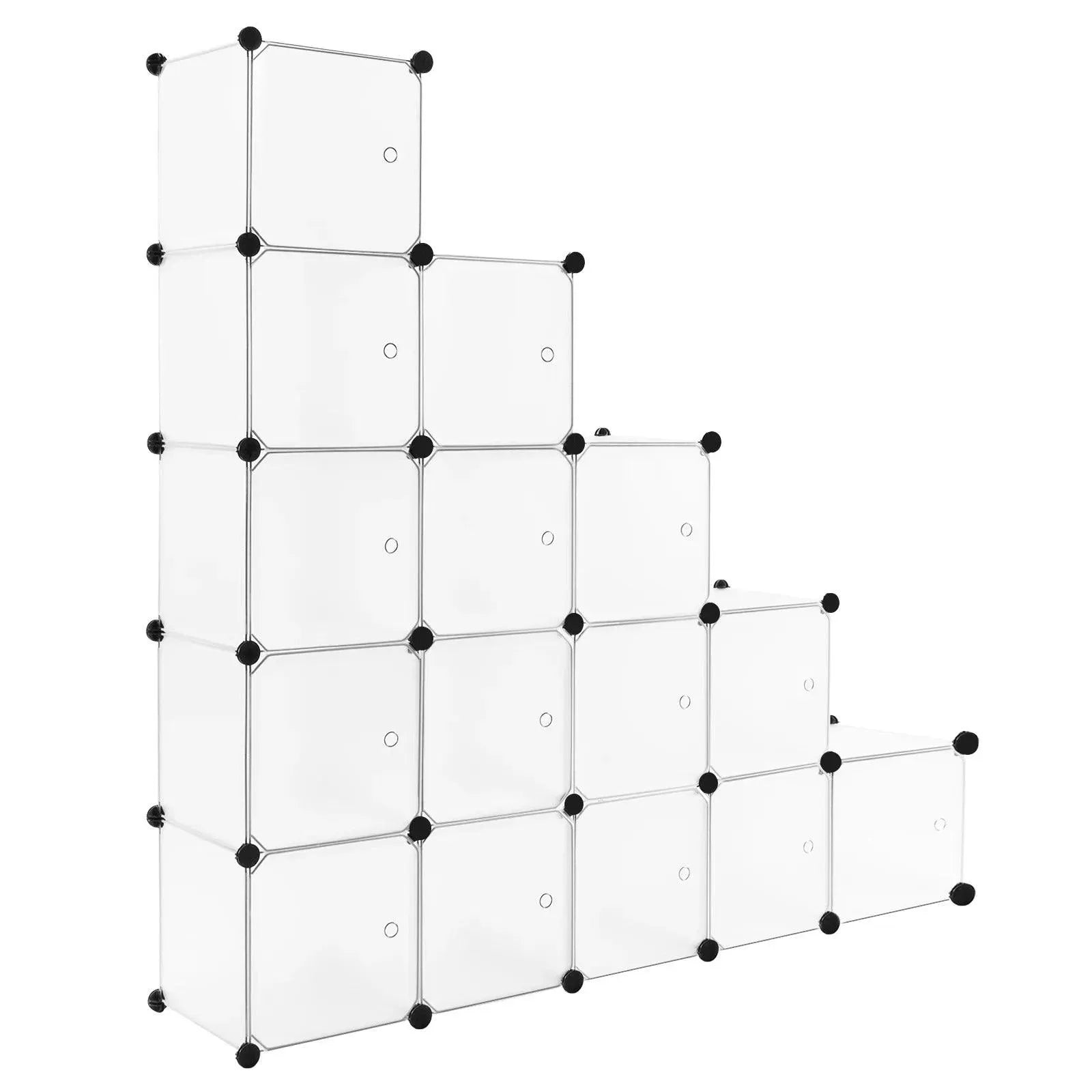 Feronza® Witte Schoenenkast – 15 Cubes DIY Rek – Wandkast, Schoenenrek en Kamerscherm voor Woonkamer, Slaapkamer en Gang - Feronza