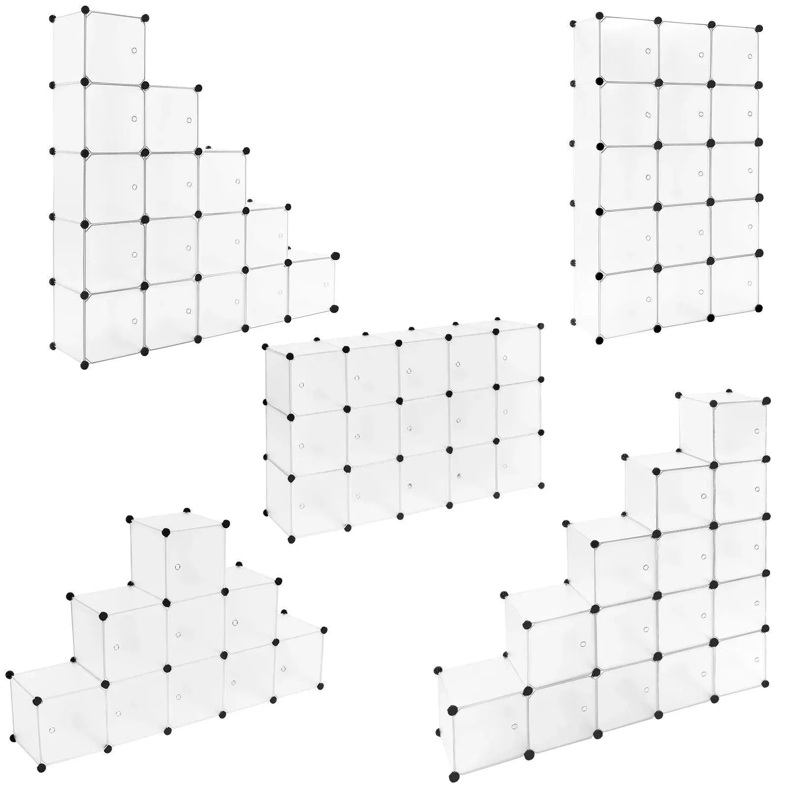 Feronza® Witte Schoenenkast – 15 Cubes DIY Rek – Wandkast, Schoenenrek en Kamerscherm voor Woonkamer, Slaapkamer en Gang - Feronza