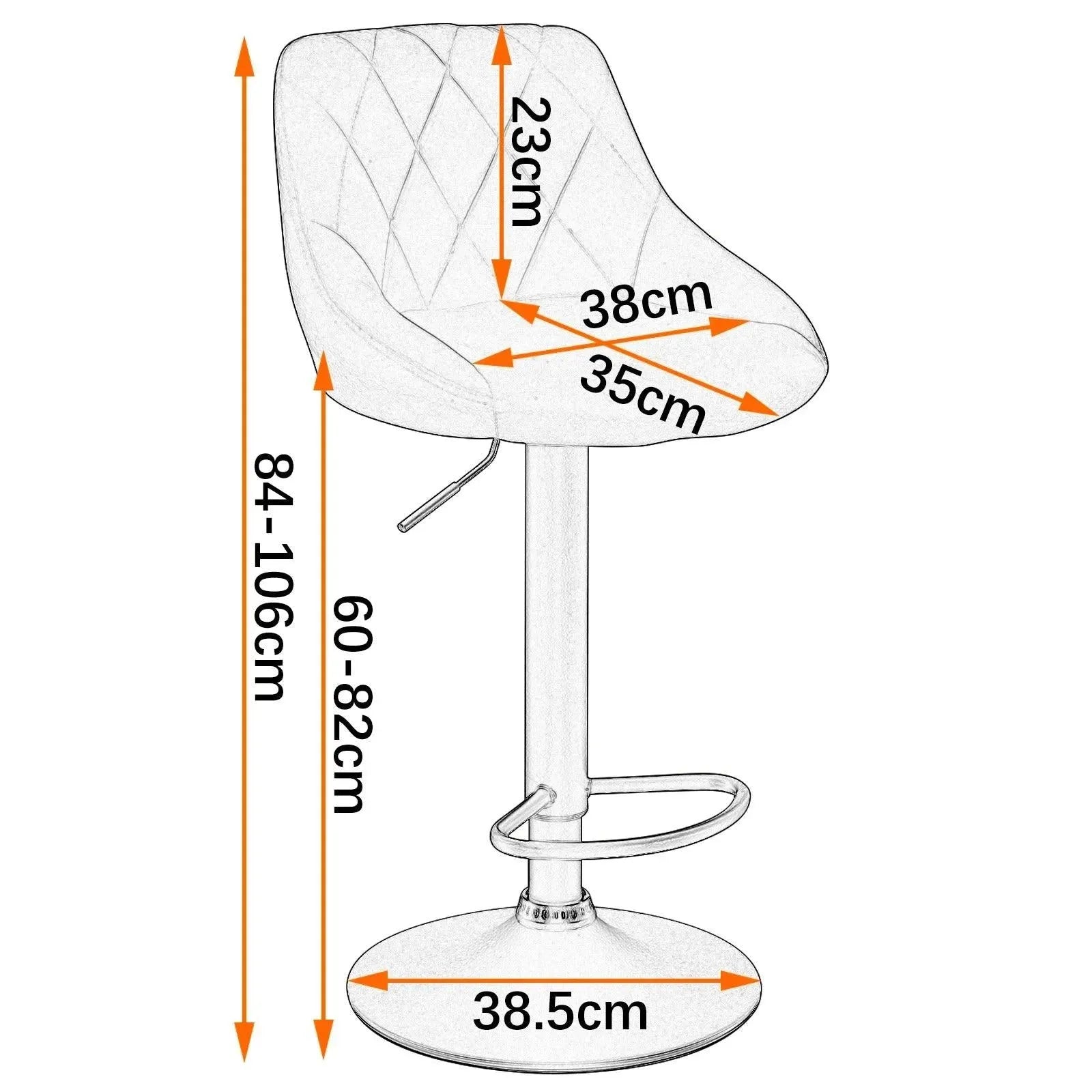 Feronza™ 2-Delige Draaibare Barkrukken met Hoogteverstelling en Voetsteun - Feronza