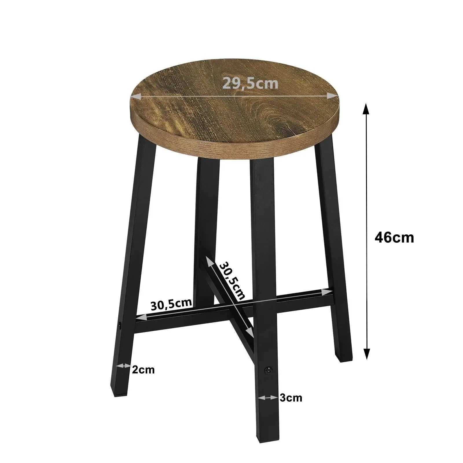 Feronza™ 2PCS/SET Eetkamerstoelen – Industrieel Stijl Keukenkruk met Metalen Poten voor Eetkamer, Woonkamer, Restaurant, Café en Pub - Feronza