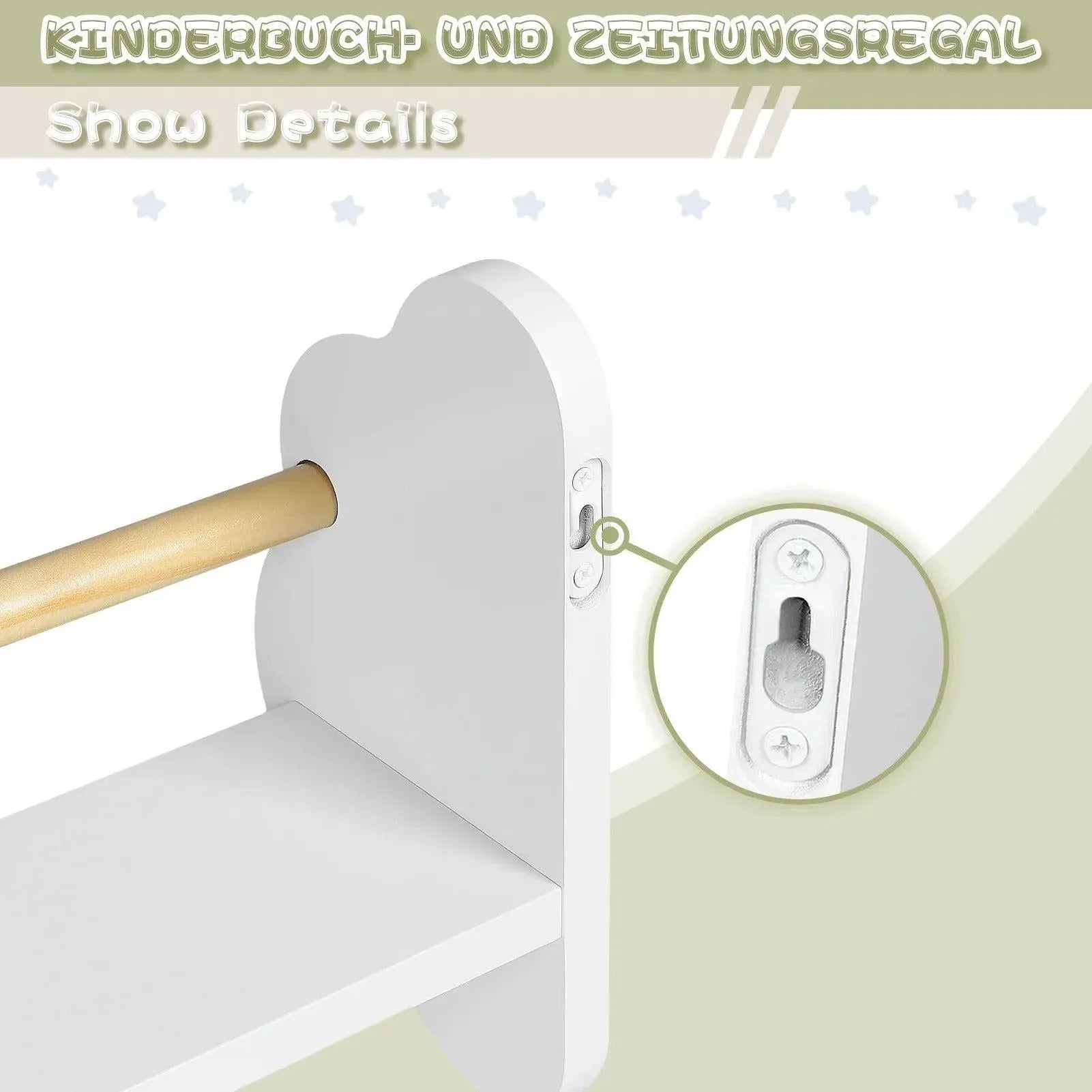 Feronza™ 3-Delige Set Witte Kinderboekenkasten Wandplanken - Feronza