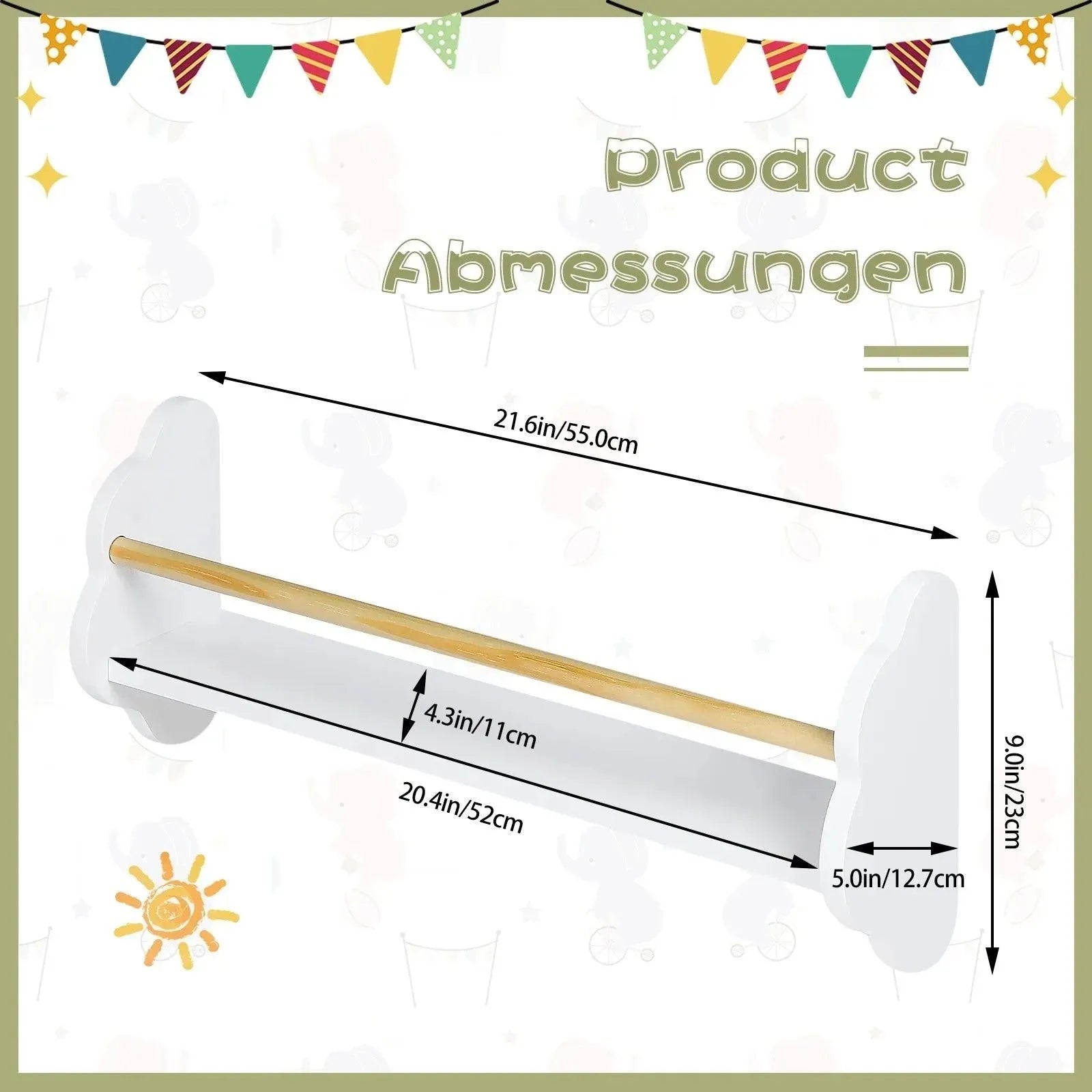 Feronza™ 3-Delige Set Witte Kinderboekenkasten Wandplanken - Feronza