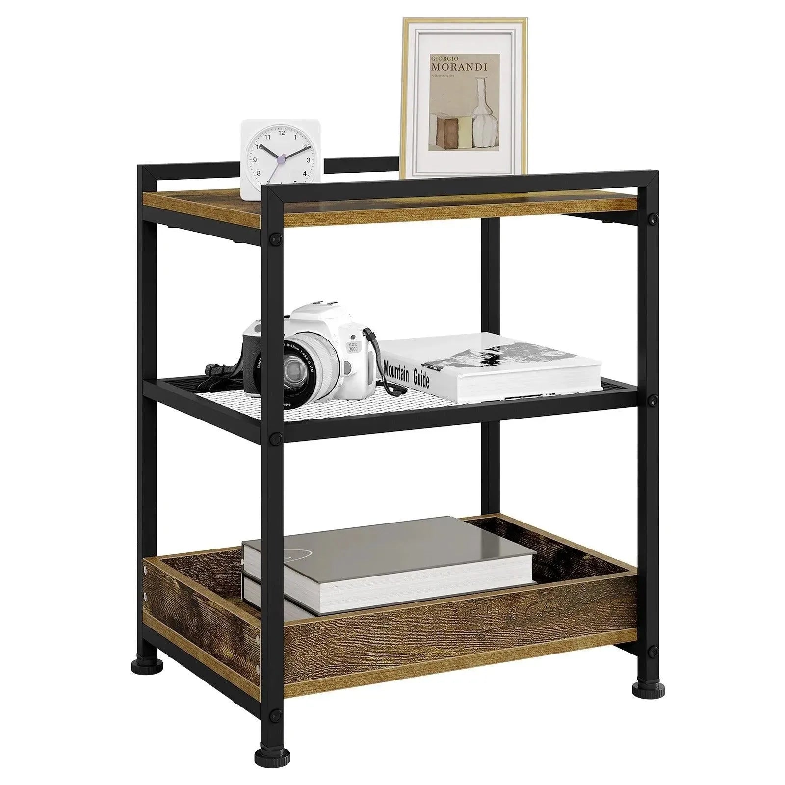 Feronza™ 3-Laags Rolling Opbergtafel - Bijzettafel met Verwijderbare Top voor Woonkamer en Sofa - Feronza