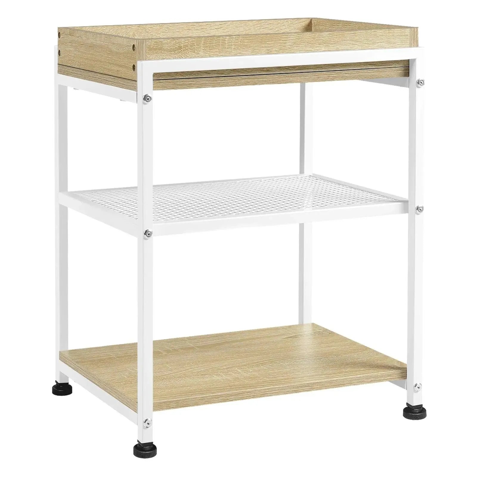 Feronza™ 3-Laags Rolling Opbergtafel - Bijzettafel met Verwijderbare Top voor Woonkamer en Sofa - Feronza