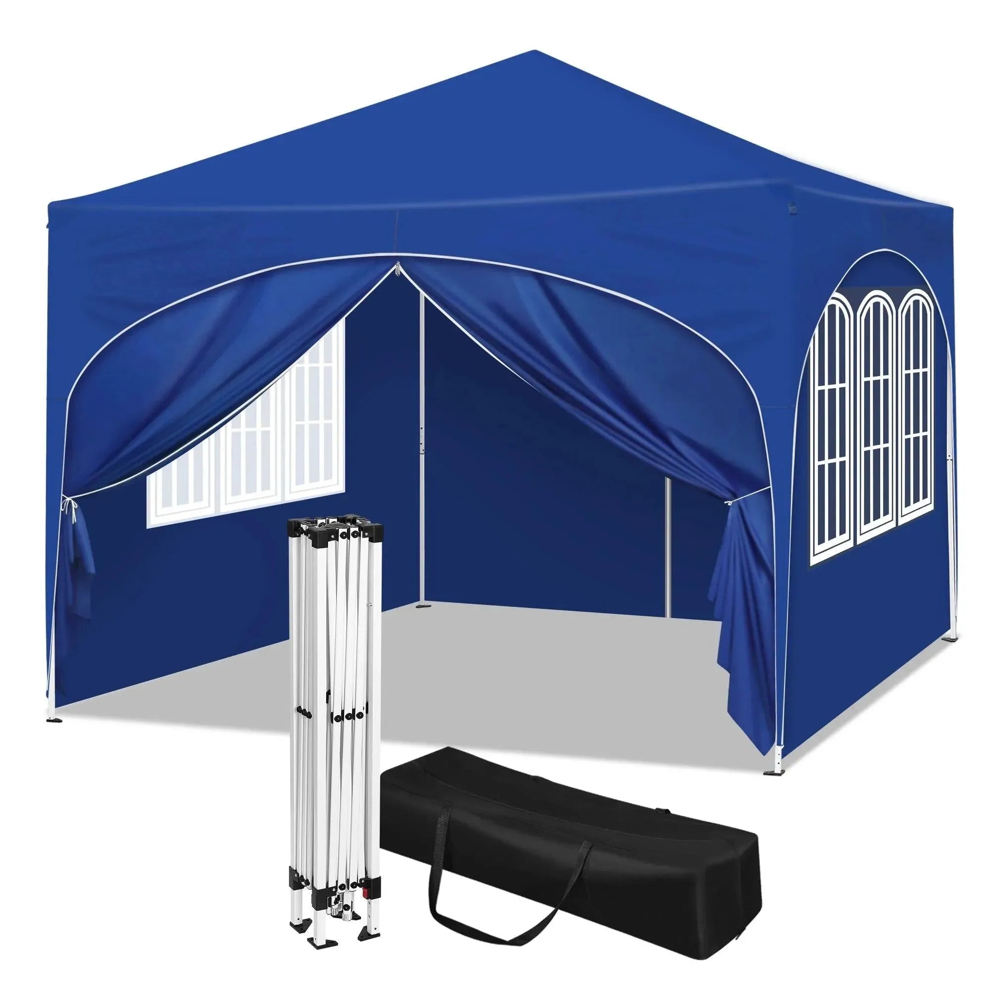Feronza™ 3x3m Opvouwbare Gazebo met 4 Zijkanten - Waterdicht, UV-Bestendig en Hoogte Verstelbaar - Feronza