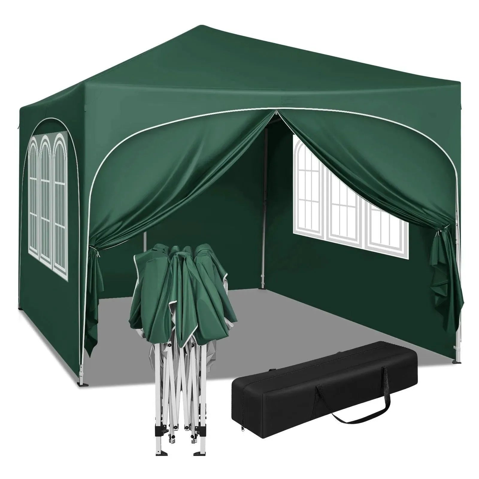 Feronza™ 3x3m Opvouwbare Gazebo met 4 Zijkanten - Waterdicht, UV-Bestendig en Hoogte Verstelbaar - Feronza