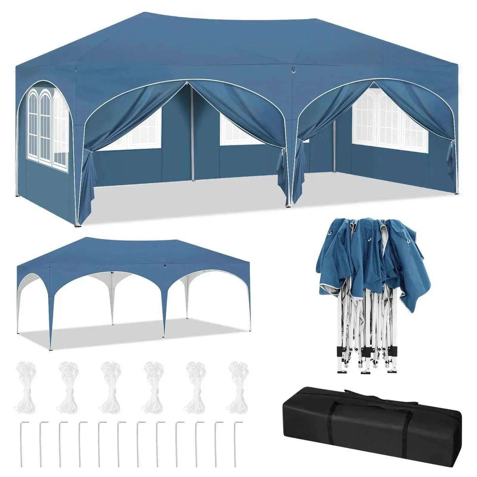 Feronza™ 3x6m Opvouwbare Paviljoen - Partytent met 6 Zijkanten en UV-Bescherming - Feronza