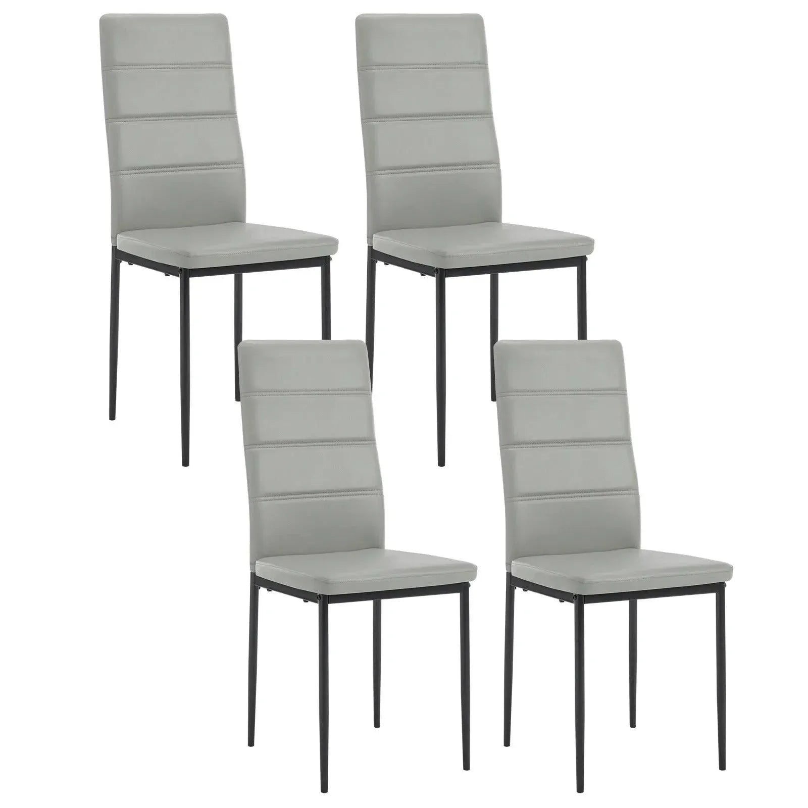Feronza™ 4PCS/SET Moderne Eetkamerstoelen met Hoge Rugleuning – Velvet Dressingsstoelen met Gevoerde Zitting en Metalen Poten voor de Woonkamer - Feronza