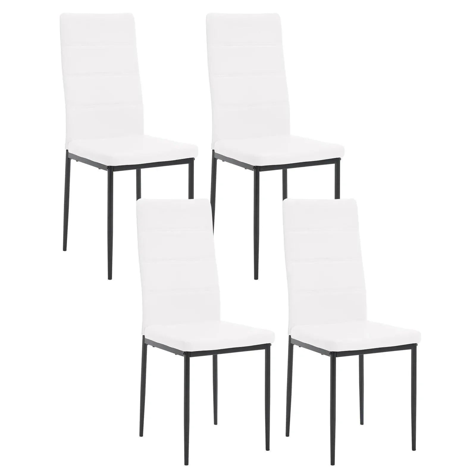 Feronza™ 4PCS/SET Moderne Eetkamerstoelen met Hoge Rugleuning – Velvet Dressingsstoelen met Gevoerde Zitting en Metalen Poten voor de Woonkamer - Feronza