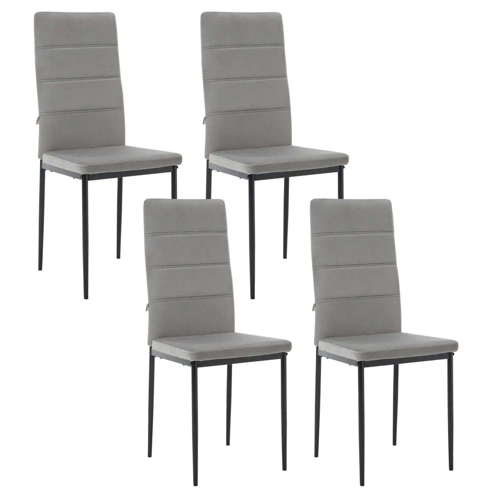 Feronza™ 4PCS/SET Moderne Eetkamerstoelen met Hoge Rugleuning – Velvet Dressingsstoelen met Gevoerde Zitting en Metalen Poten voor de Woonkamer - Feronza