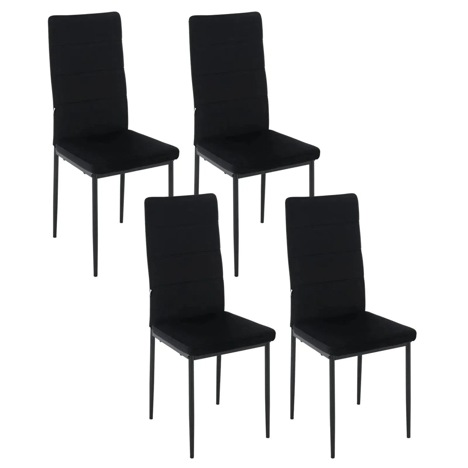 Feronza™ 4PCS/SET Moderne Eetkamerstoelen met Hoge Rugleuning – Velvet Dressingsstoelen met Gevoerde Zitting en Metalen Poten voor de Woonkamer - Feronza