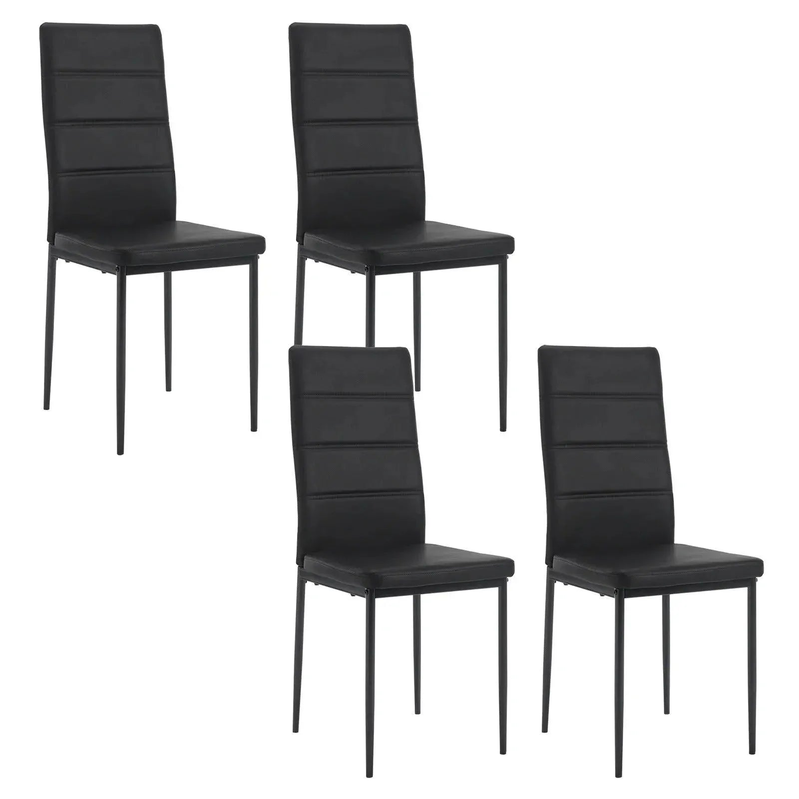 Feronza™ 4PCS/SET Moderne Eetkamerstoelen met Hoge Rugleuning – Velvet Dressingsstoelen met Gevoerde Zitting en Metalen Poten voor de Woonkamer - Feronza