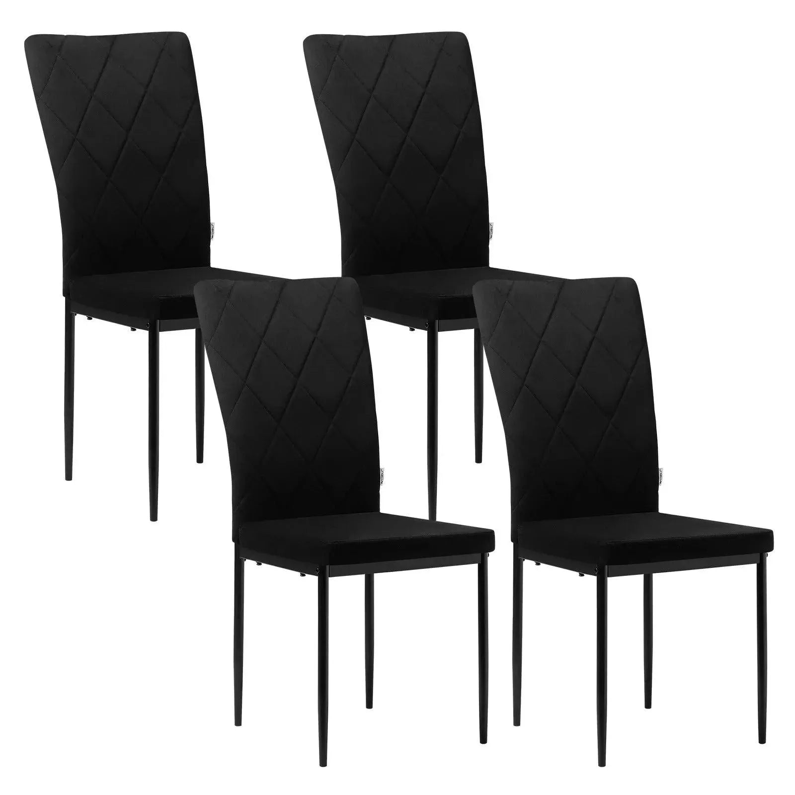 Feronza™ 4x Eetkamerstoelen met Hoge Rugleuning, Gestoffeerd, Metalen Poten - Feronza