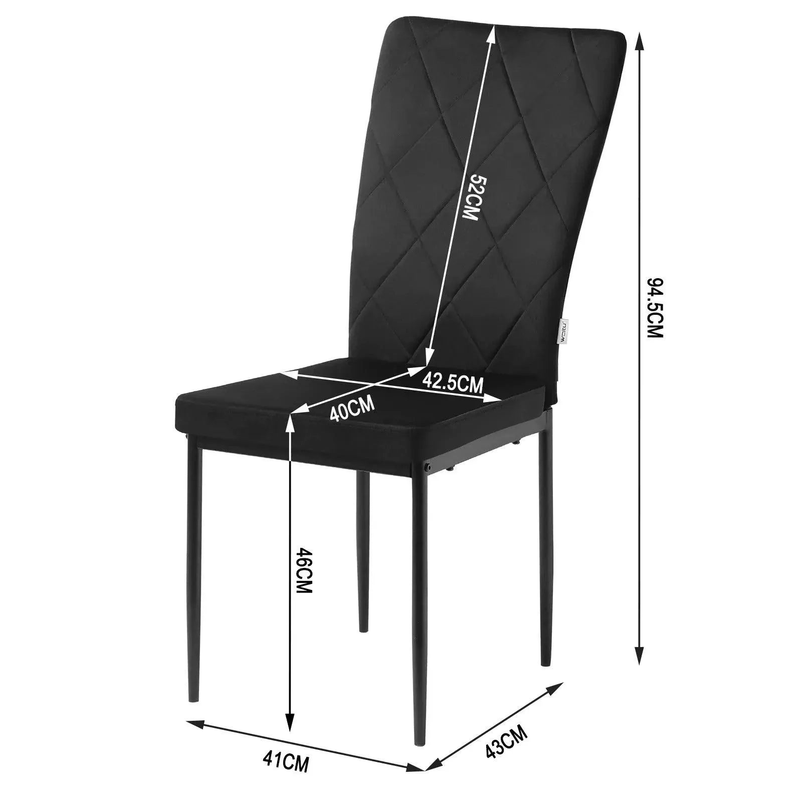 Feronza™ 4x Eetkamerstoelen met Hoge Rugleuning, Gestoffeerd, Metalen Poten - Feronza