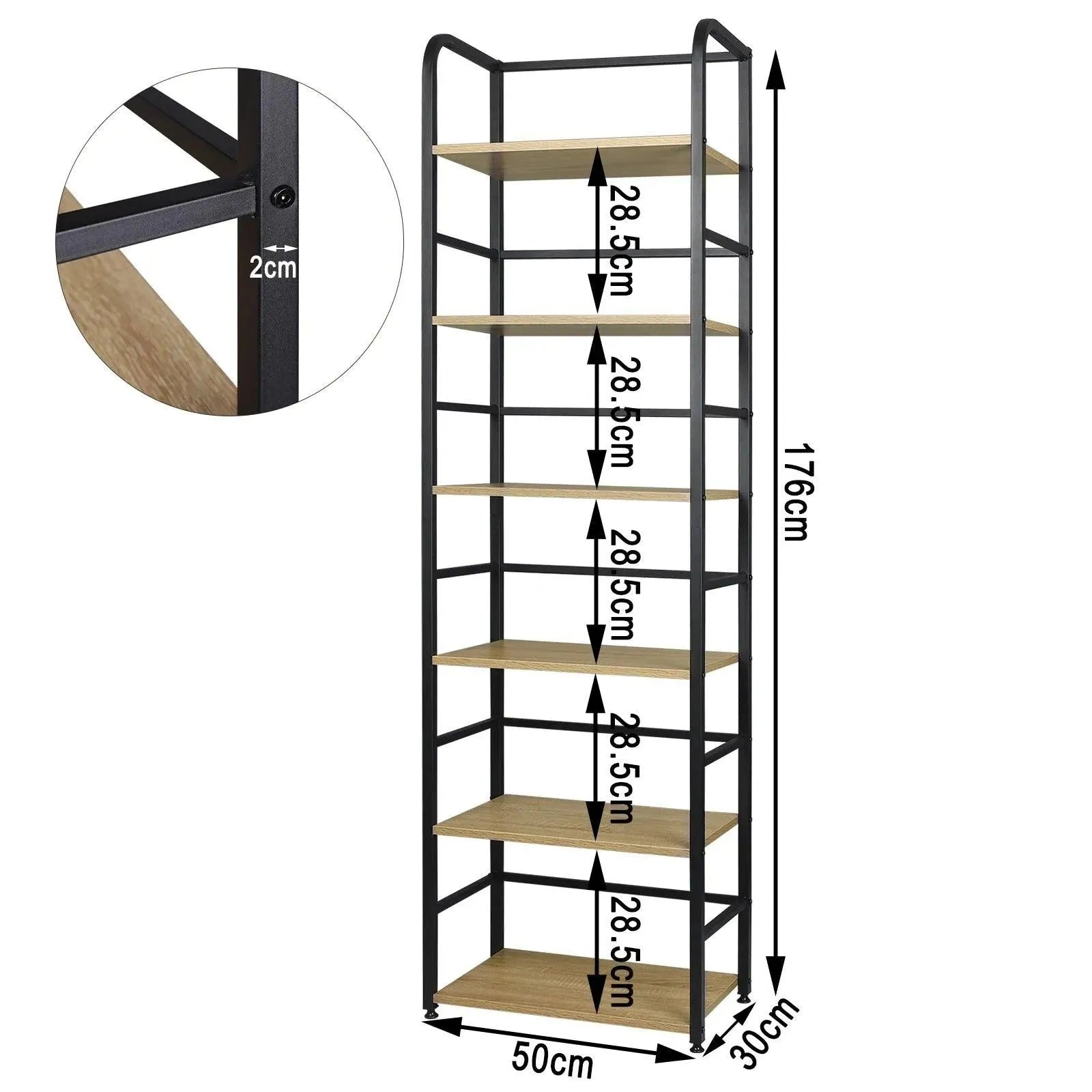 Feronza™ 6-Laags Ladder Keukenrek – Opslagplanken voor Badkamer en Keuken 50 x 30 x 176 cm - Feronza
