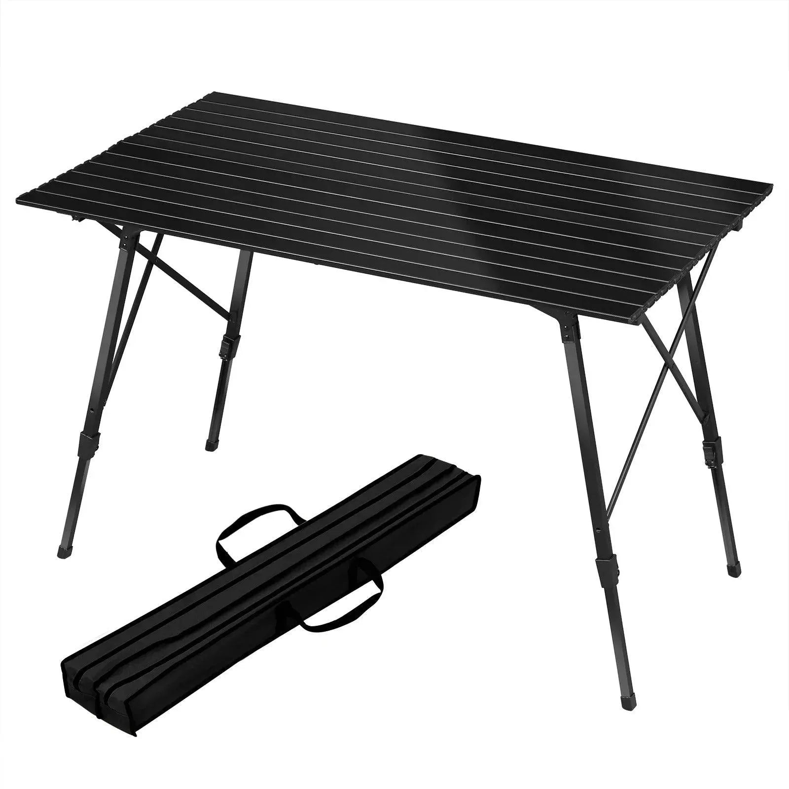 Feronza™ Aluminium Opvouwbare Kampeertafel met Draagtas voor 4-6 Personen, 120x68.5 cm, Verstelbare Hoogte - Feronza