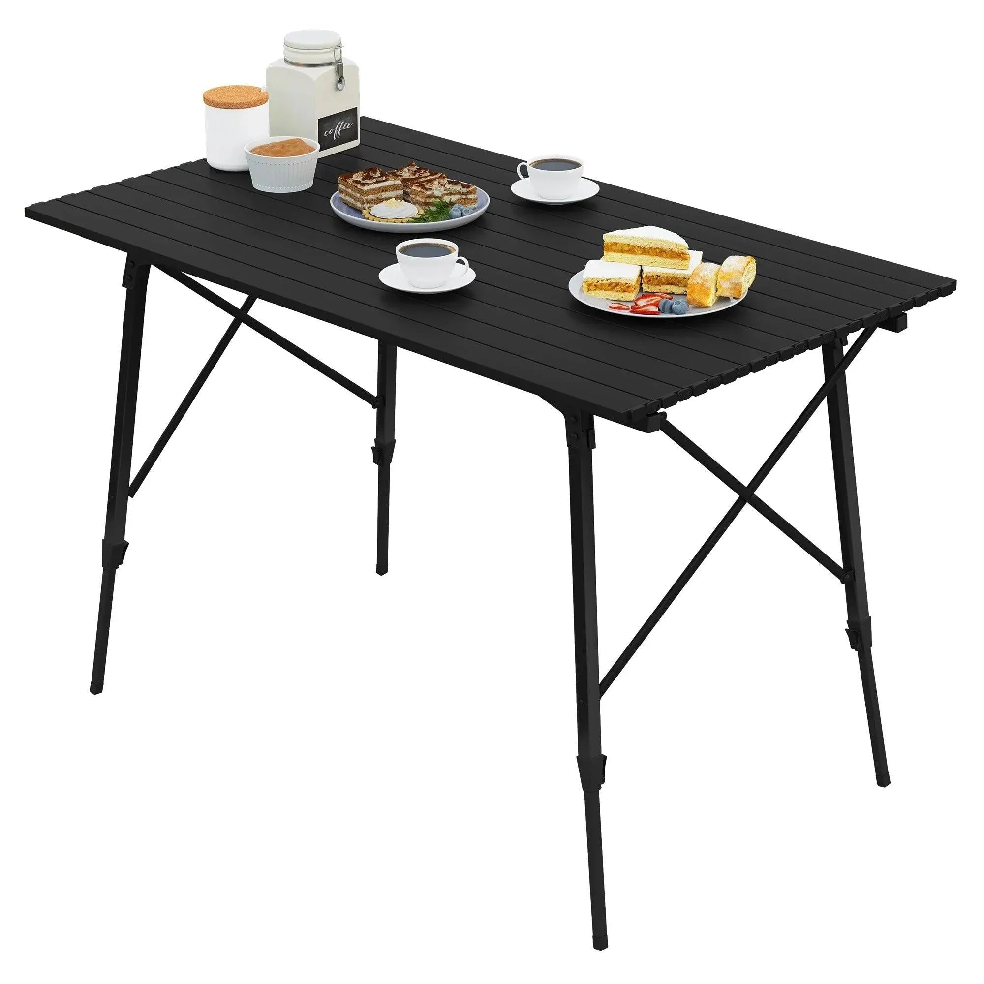 Feronza™ Aluminium Opvouwbare Kampeertafel met Draagtas voor 4-6 Personen, 120x68.5 cm, Verstelbare Hoogte - Feronza