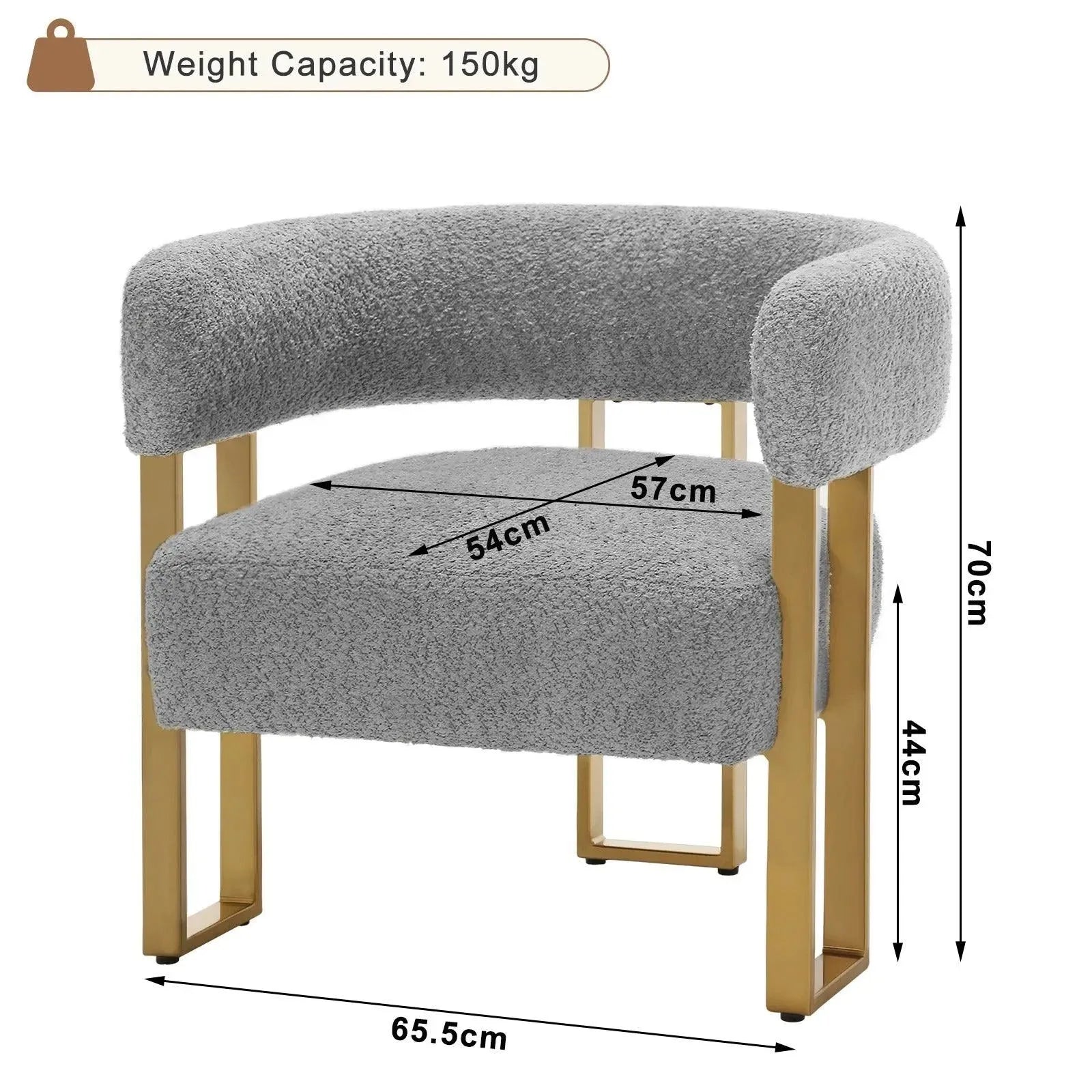 Feronza™ Armchair – Chenille Stoffen Lounge Stoel met Brede Rugleuning voor Woonkamer en Slaapkamer - Feronza