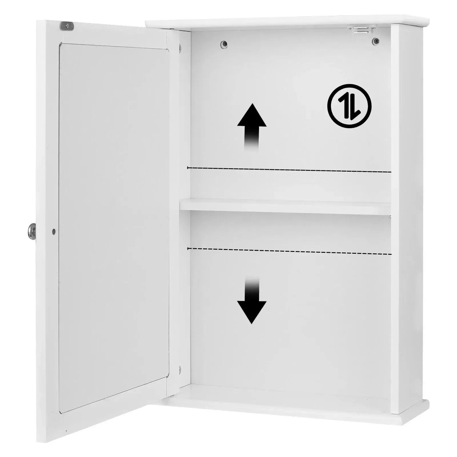 Feronza™ Badkamerkast met Spiegel en Schap - Wandkast met Opslag voor Badkamer en Toilet - Feronza