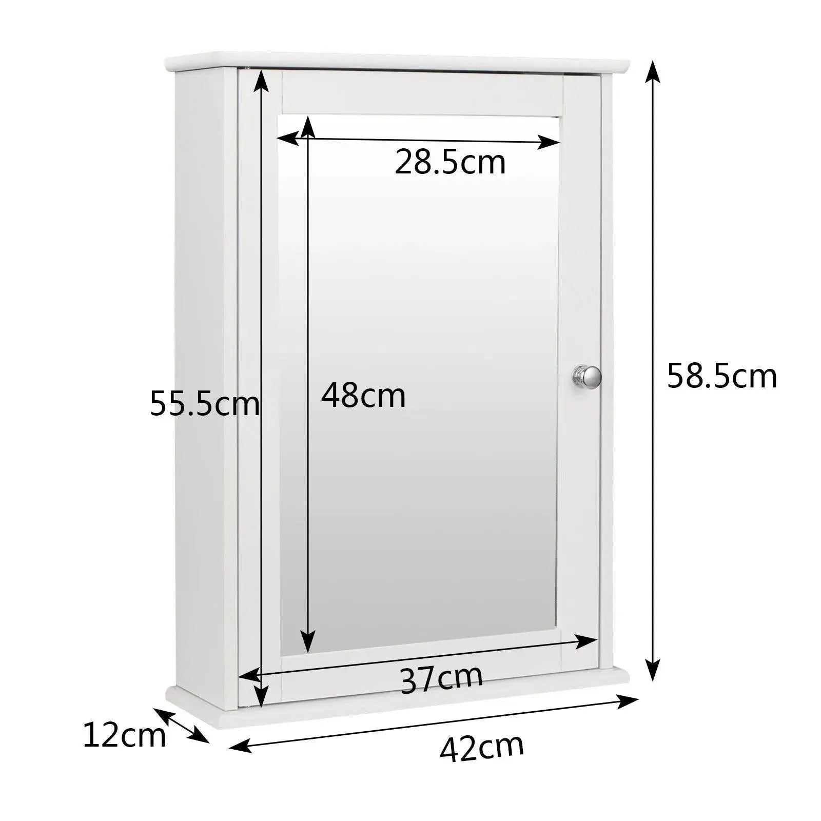 Feronza™ Badkamerkast met Spiegel en Schap - Wandkast met Opslag voor Badkamer en Toilet - Feronza