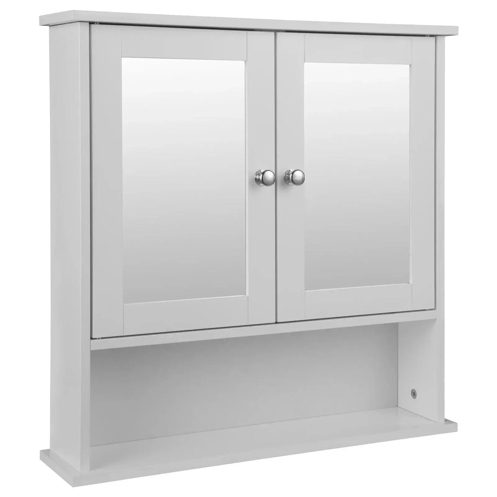 Feronza™ Badkamerkast met Spiegel - Wandgemonteerde Kast met 3 Planken, 56x13x58.3 cm - Feronza