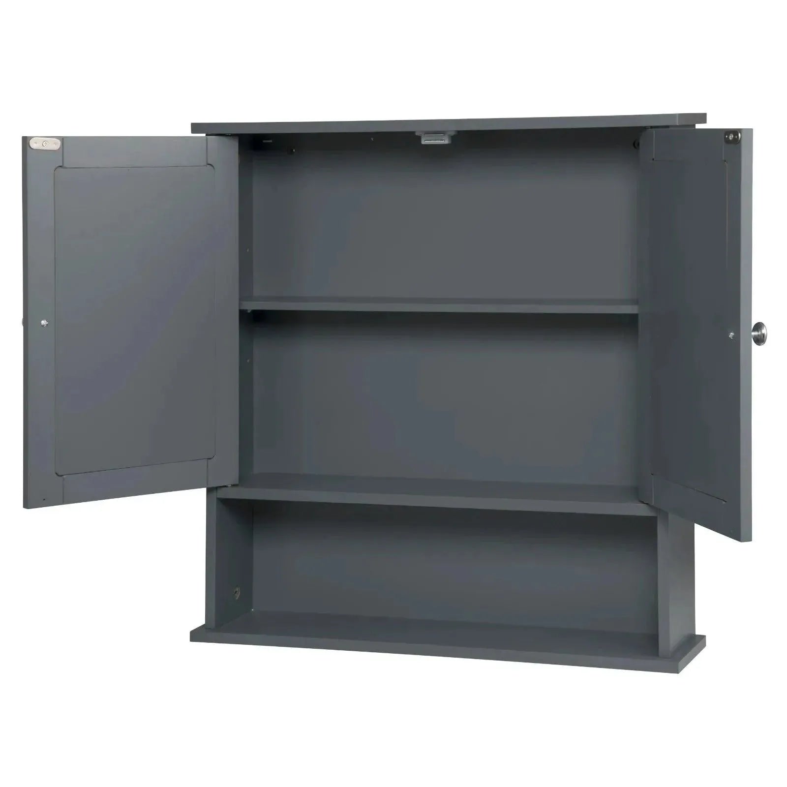 Feronza™ Badkamerkast met Spiegel - Wandgemonteerde Kast met 3 Planken, 56x13x58.3 cm - Feronza