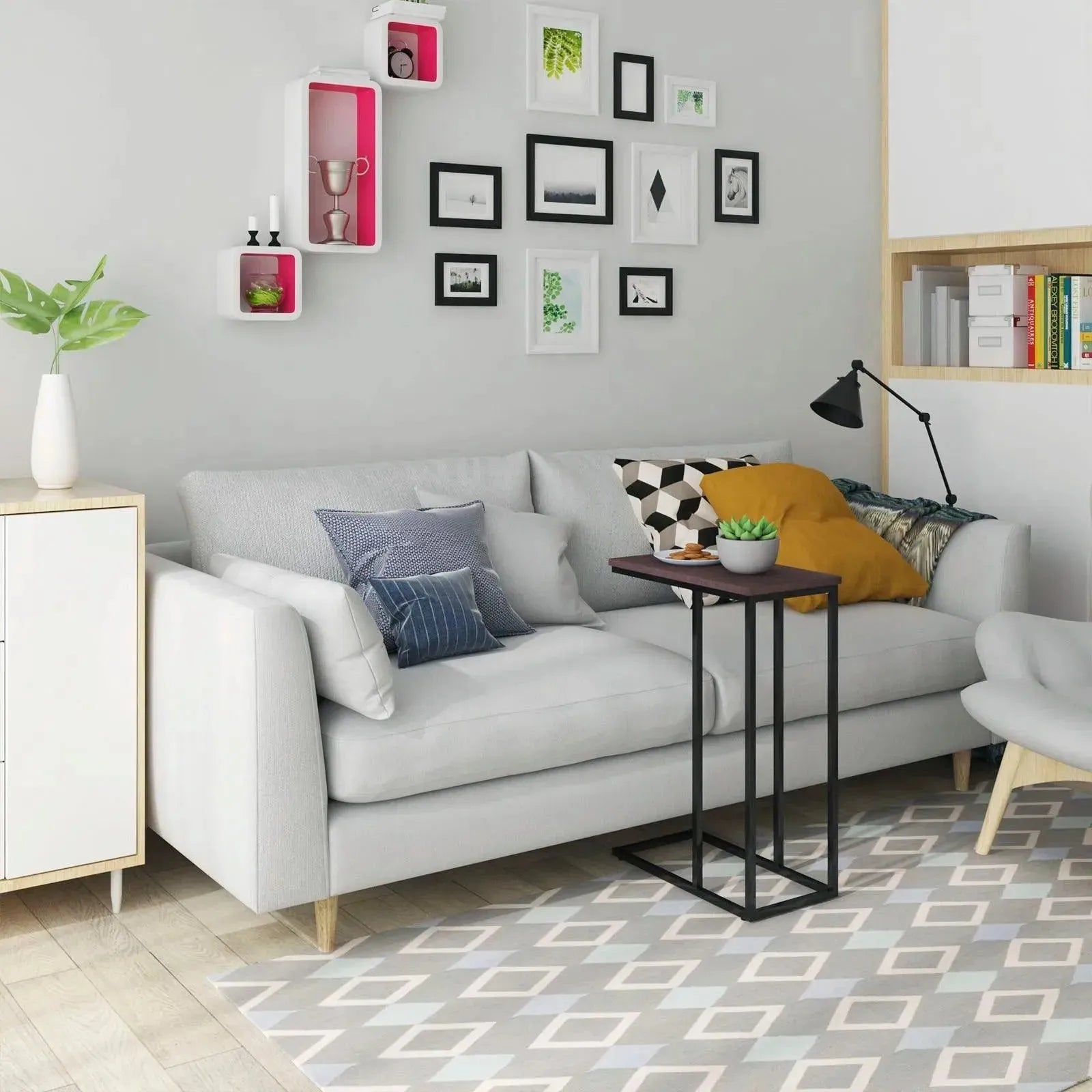 Feronza™ Bijzettafel - Multifunctionele Tafel met Metaal Frame voor Woonkamer en Laptopgebruik - Feronza