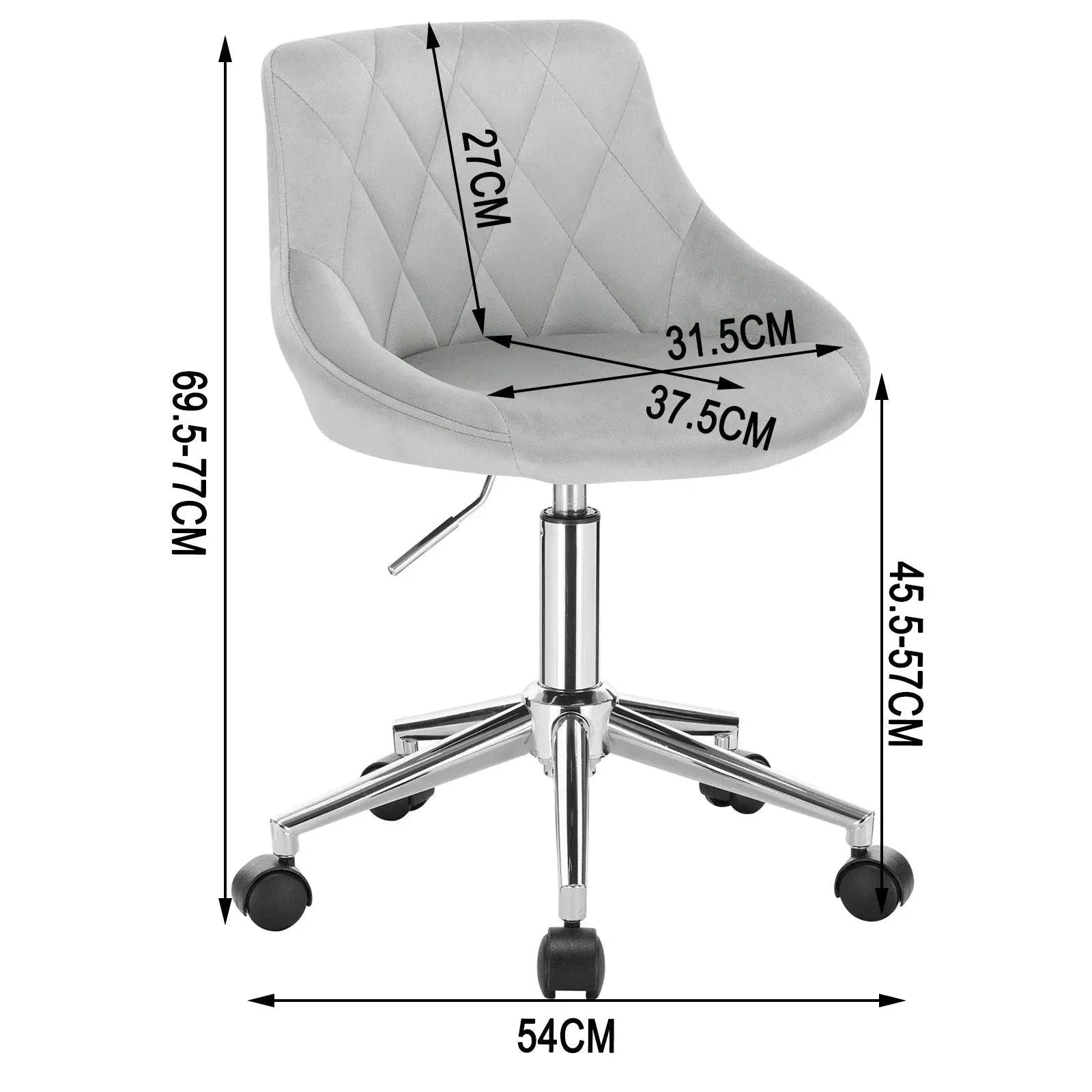 Feronza™ Bureaustoel – Draaistoel met Wielen en Verstelbare Hoogte in Velvet - Feronza