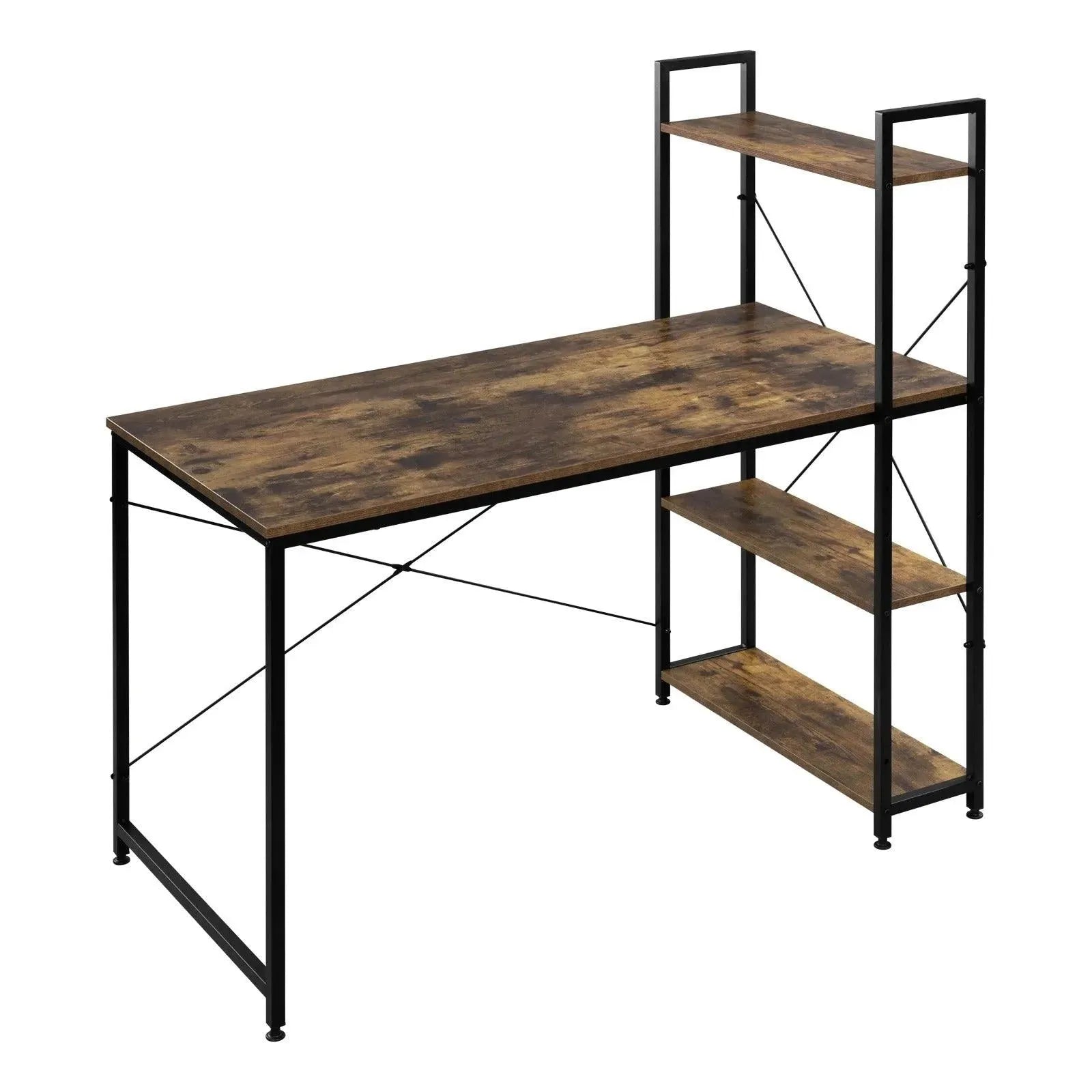 Feronza™ Computer Bureau met 4 Opbergplanken - Eet- en Gamingtafel voor Thuis - Feronza