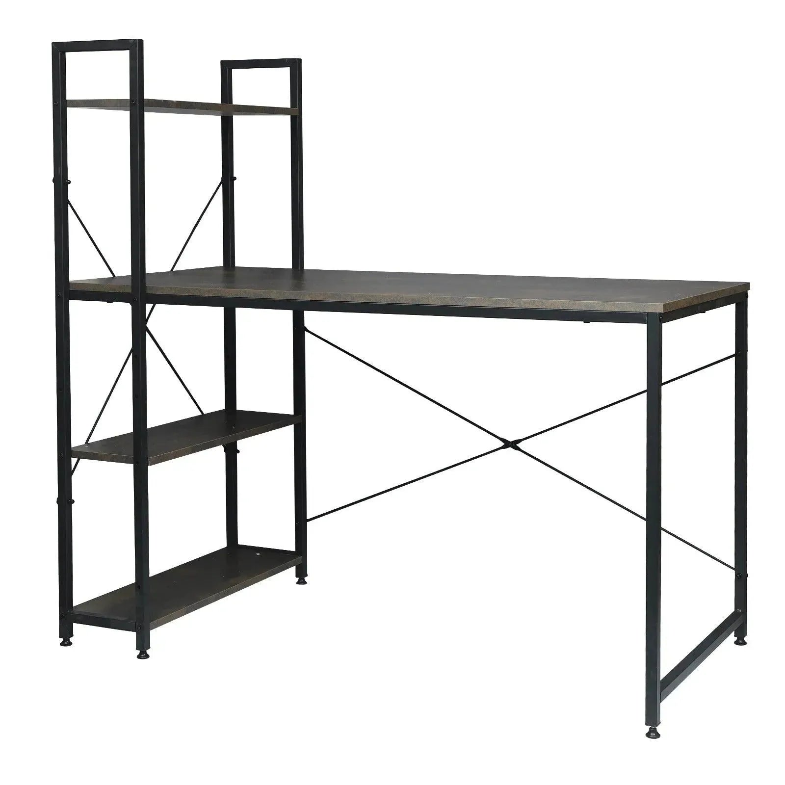 Feronza™ Computer Bureau met 4 Opbergplanken - Eet- en Gamingtafel voor Thuis - Feronza