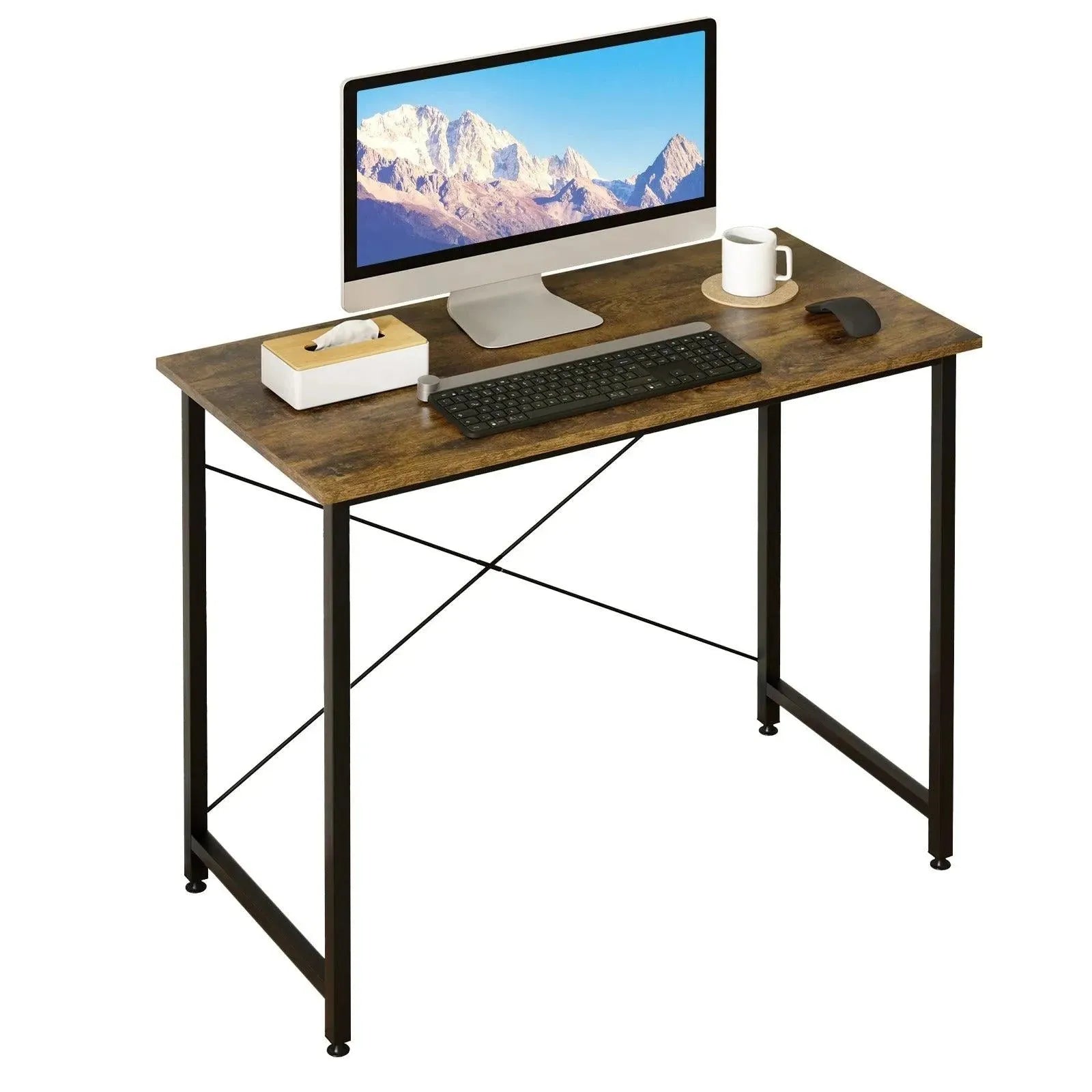 Feronza™ Computer Desk 80x40x75cm - Kleine Bureau met Metaal Frame voor Thuis en Studie - Feronza