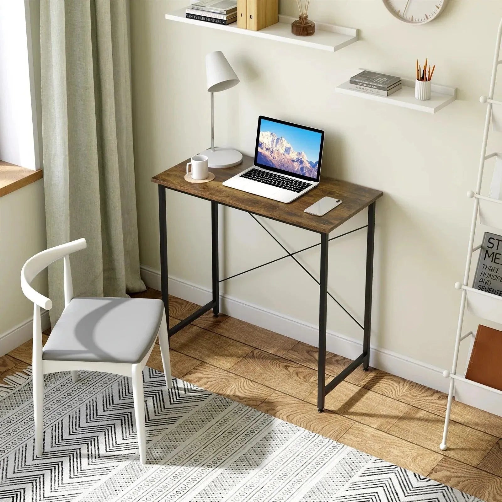 Feronza™ Computer Desk 80x40x75cm - Kleine Bureau met Metaal Frame voor Thuis en Studie - Feronza