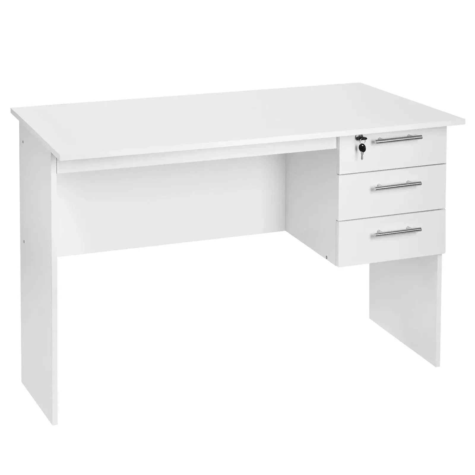 Feronza™ Computerbureau met 3 Lades en Sleutel voor Kantoor en Studie - Feronza