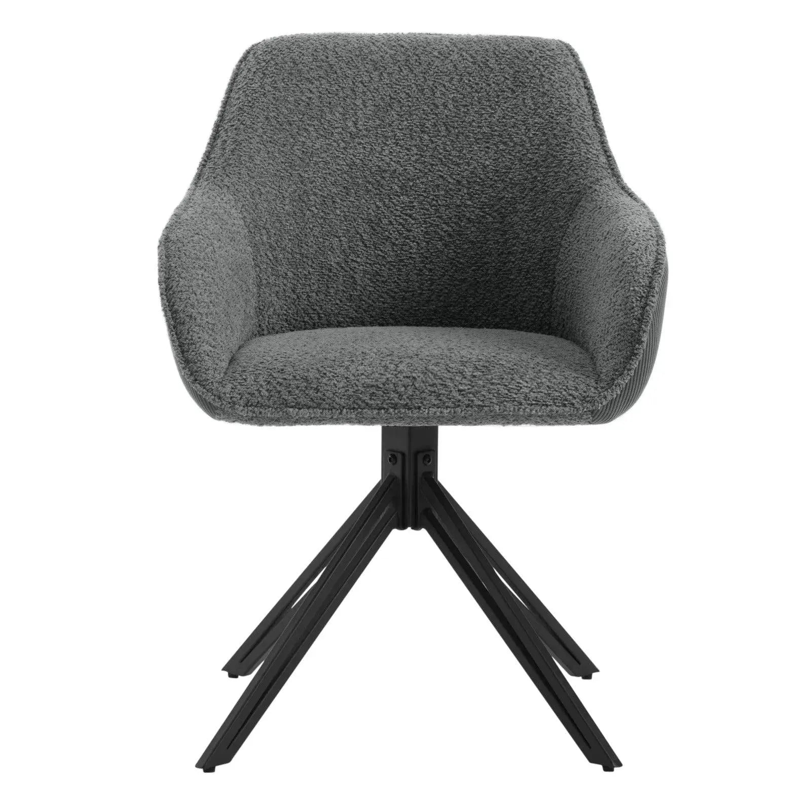 Feronza™ Corduroy Zwenkbare Eetstoelen – Ergonomisch Bekleed met Armleuning, 2 Stuks - Feronza