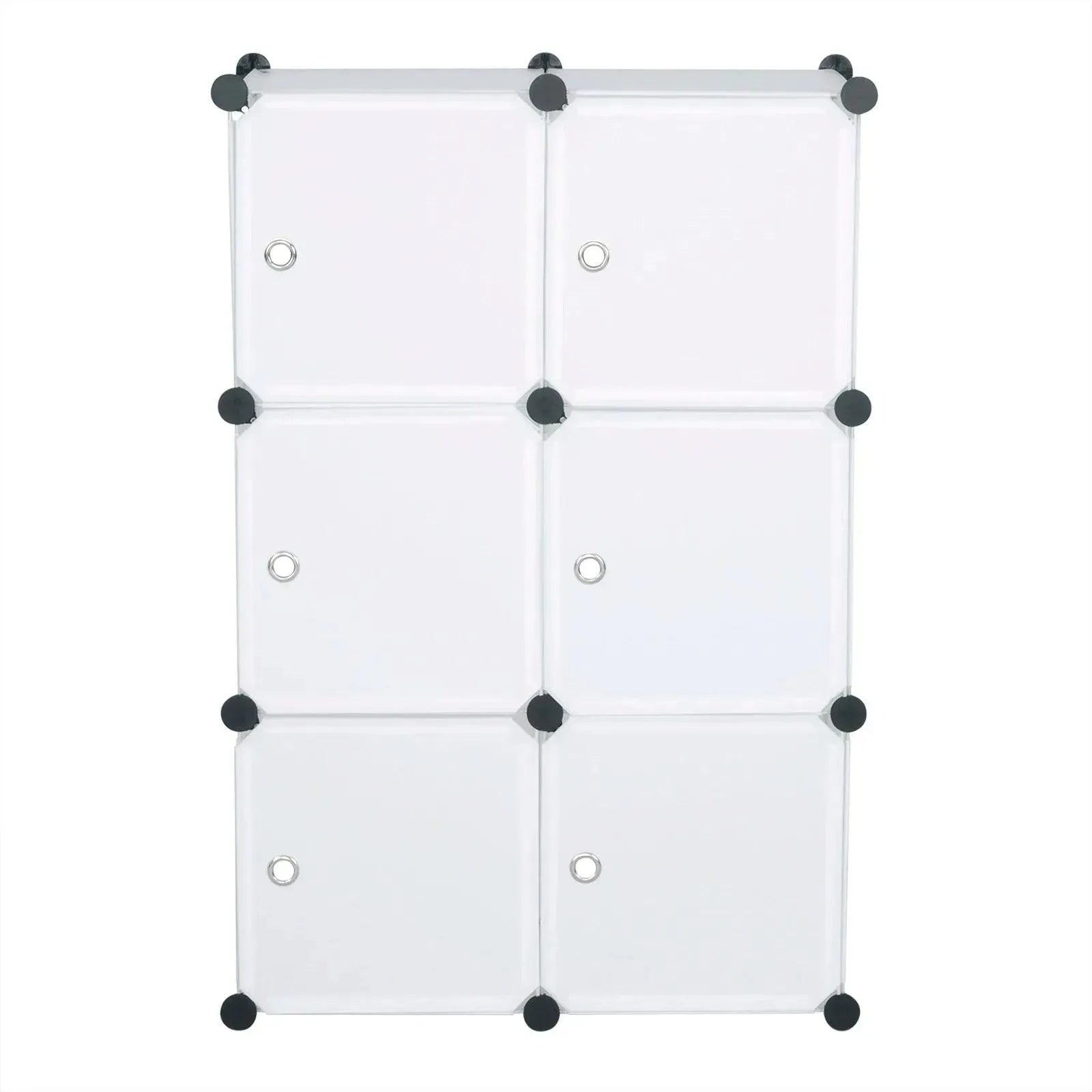 Feronza™ DIY Kledingkast met 6 Compartimenten – Plastic Opslagsysteem met Deuren voor Boekenkast en Organizer in de Slaapkamer - Feronza