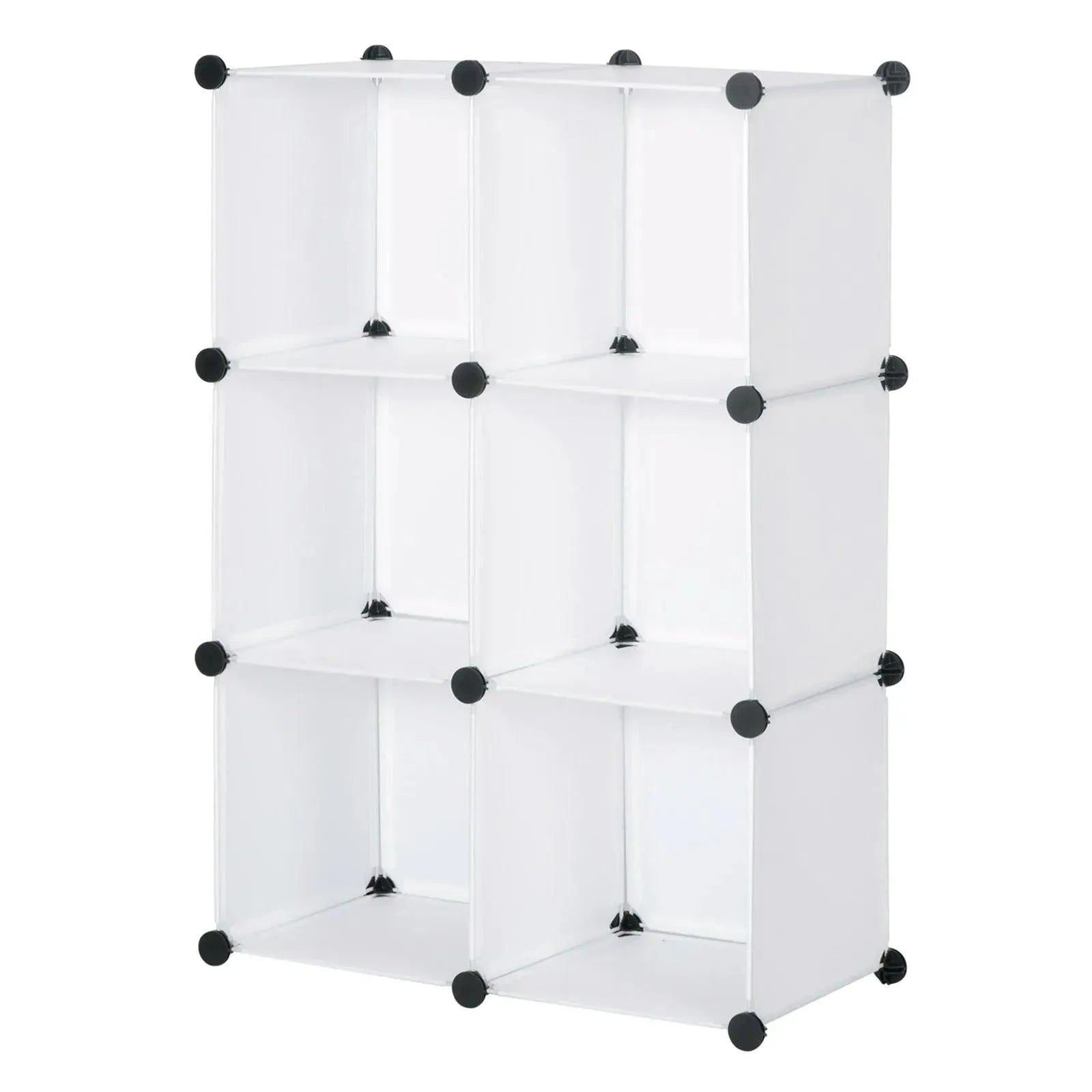 Feronza™ DIY Kledingkast met 6 Compartimenten – Plastic Opslagsysteem met Deuren voor Boekenkast en Organizer in de Slaapkamer - Feronza