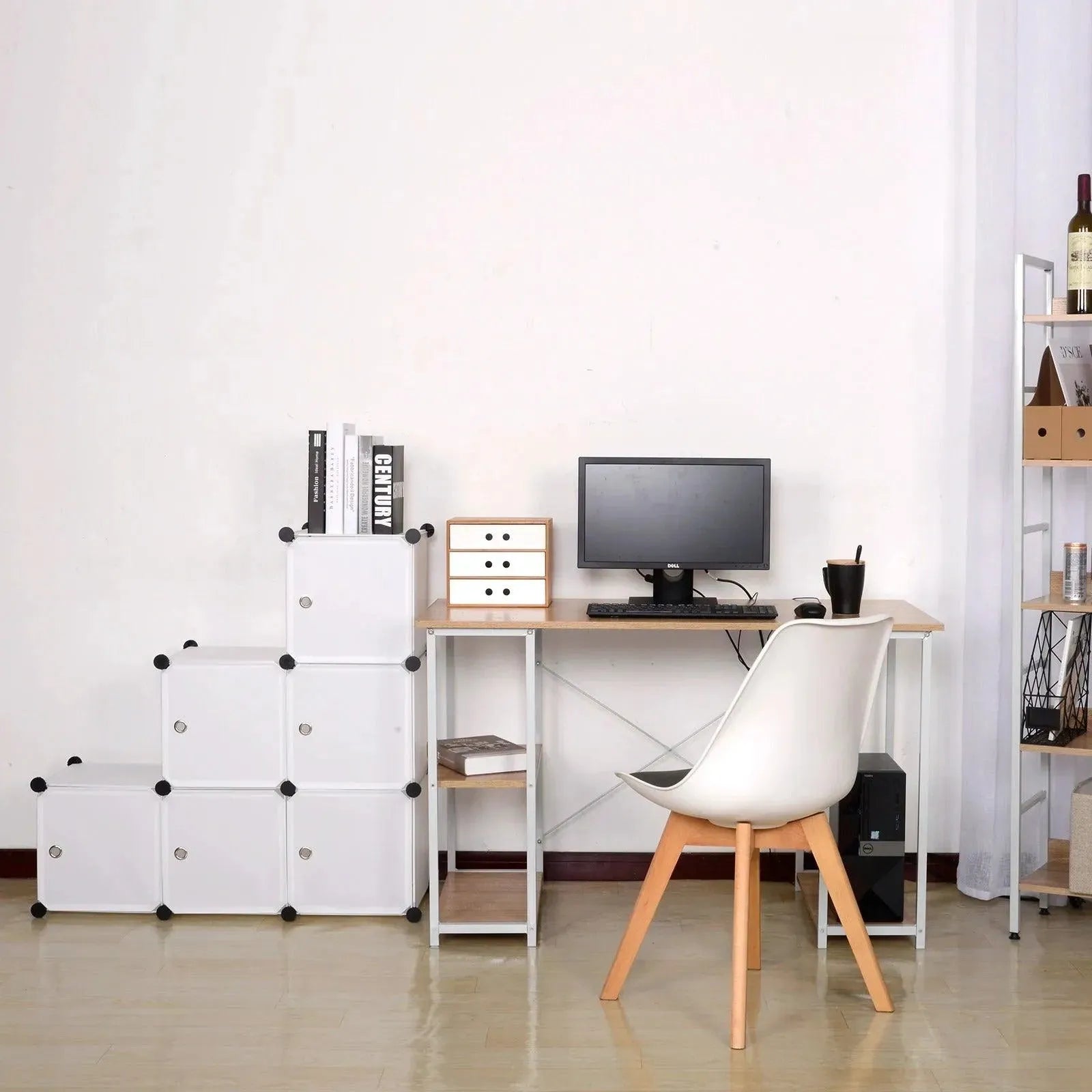 Feronza™ DIY Kledingkast met 6 Compartimenten – Plastic Opslagsysteem met Deuren voor Boekenkast en Organizer in de Slaapkamer - Feronza