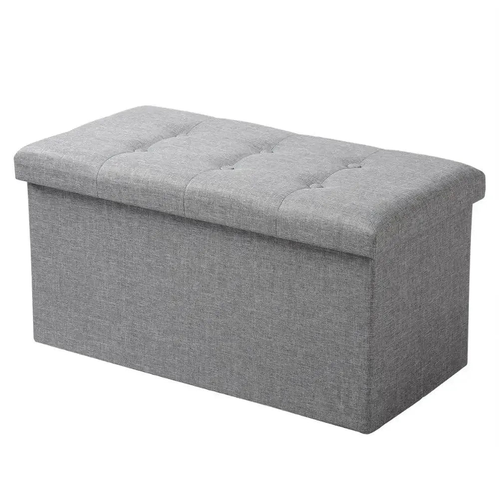 Feronza™ Functionele Opberg Voetenbank Ottoman Bank Vouwbare Opbergdoos Kleurrijke Opbergbox Beklede Zitting Verwijderbare Deksel - Feronza
