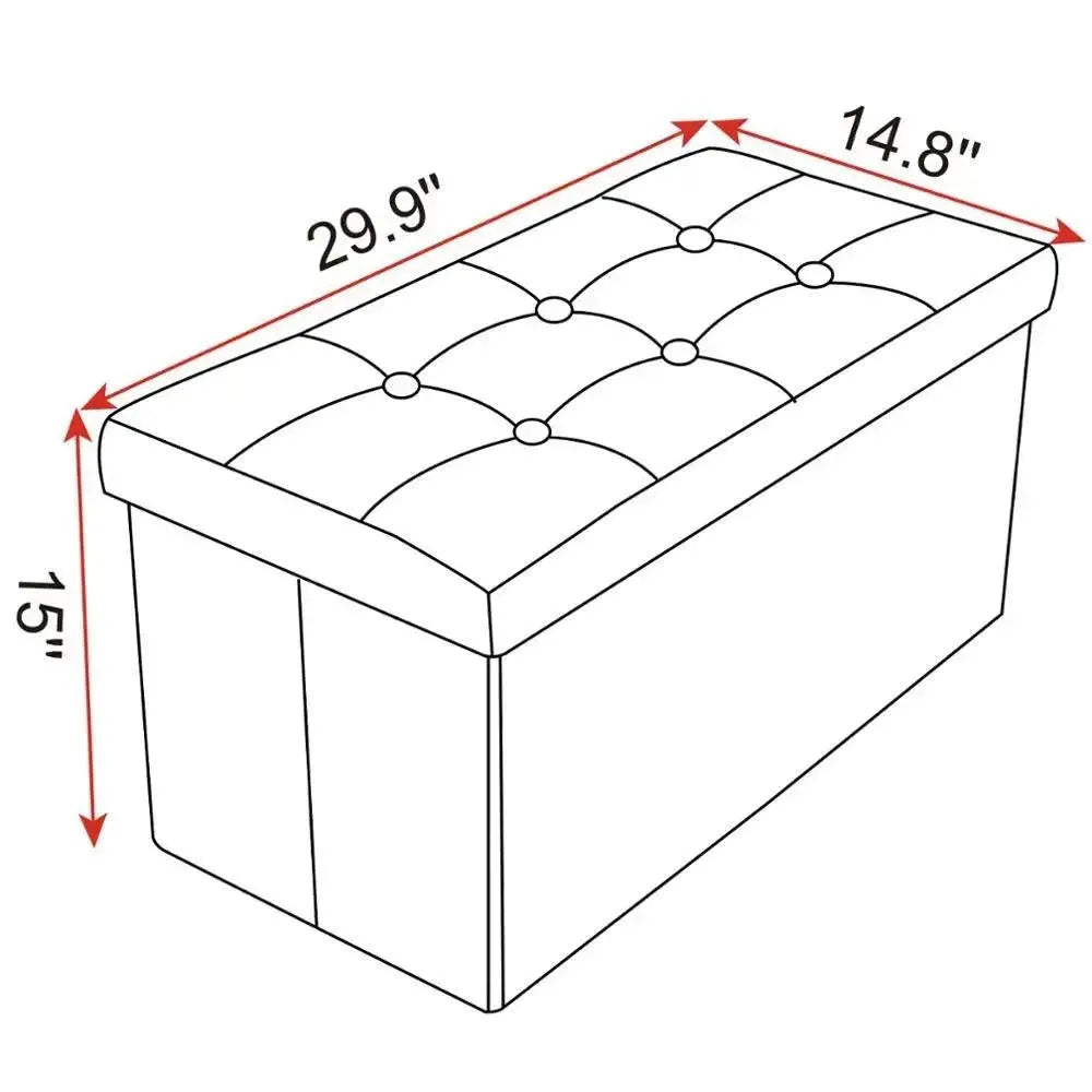 Feronza™ Functionele Opberg Voetenbank Ottoman Bank Vouwbare Opbergdoos Kleurrijke Opbergbox Beklede Zitting Verwijderbare Deksel - Feronza