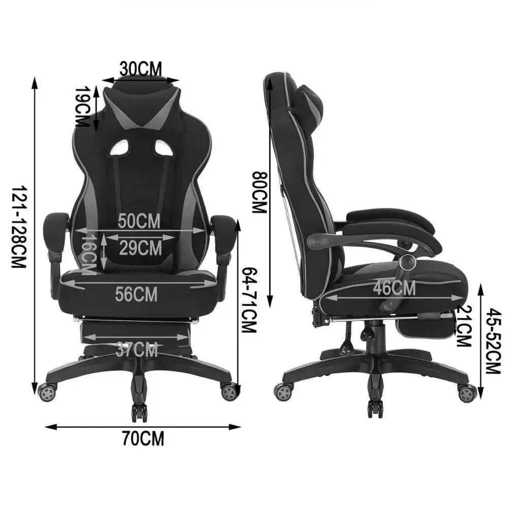 Feronza™ Gaming Chair - Racing Stoel met Hoofdsteun, Lendesteun en Voetsteun - Feronza