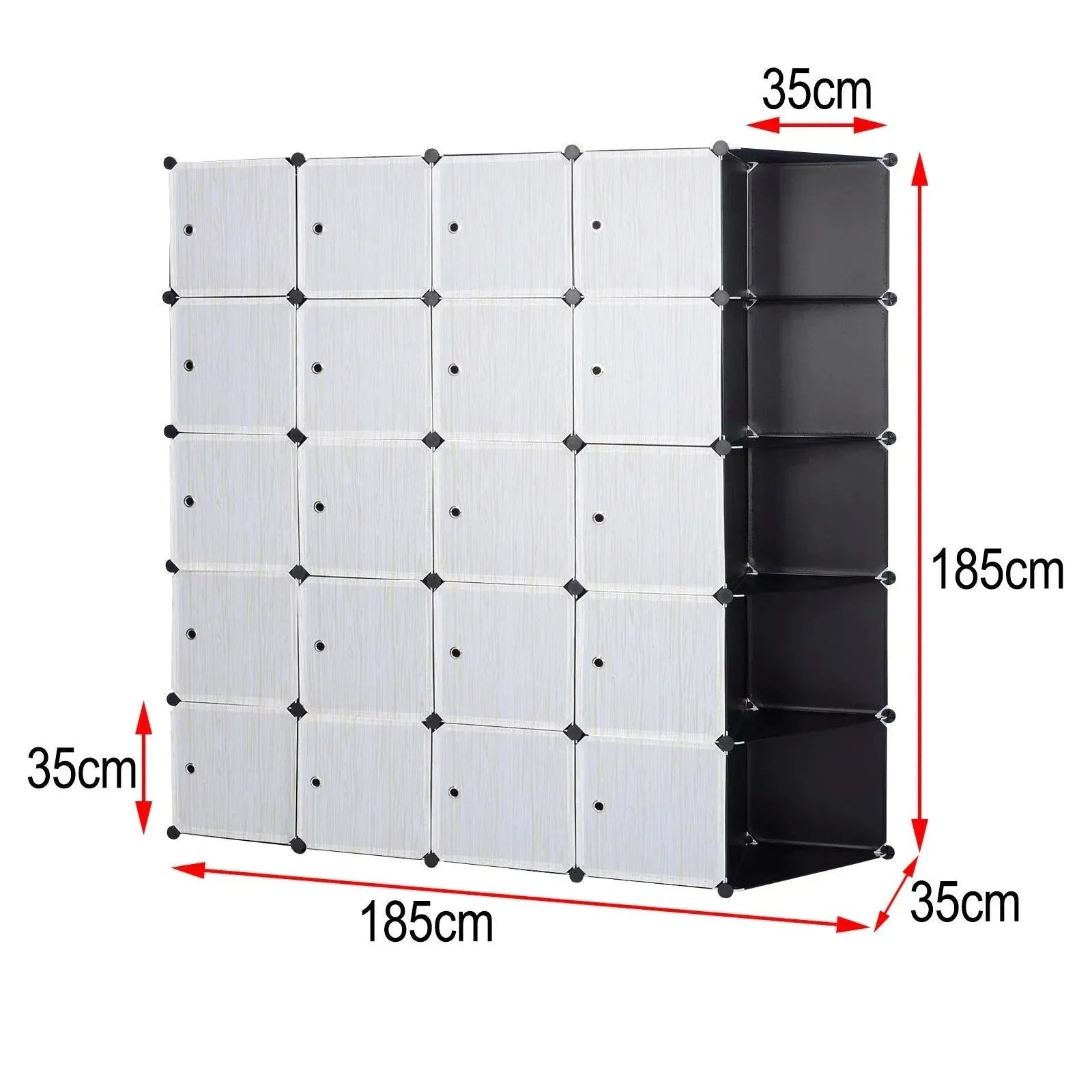 Feronza™ Grote DIY Kledingkast met 4 Kledinghangstangen en 13 Opbergvakken - Feronza