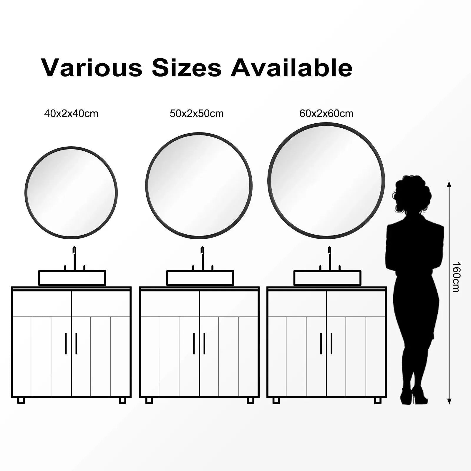 Feronza™ Hangende Makeup Spiegel - Moderne Ronde Spiegel met Gouden Metaal Frame voor Badkamer, Slaapkamer, Woonkamer en Gang Decoratie - Feronza